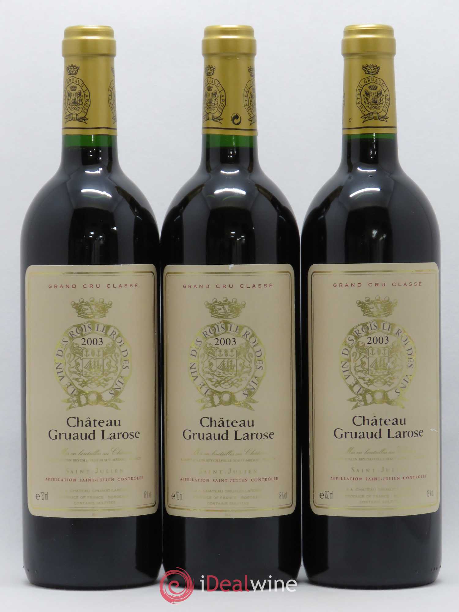 Château Gruaud Larose 2ème Grand Cru Classé 2003 - Lot de 3 bouteilles - 0