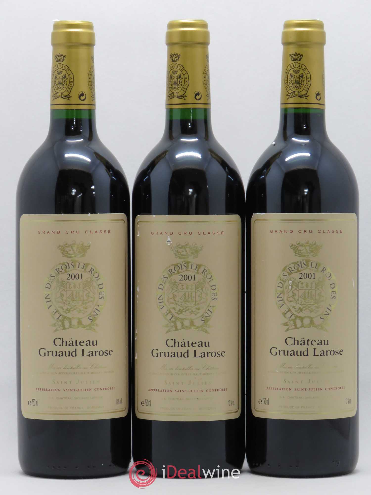 Château Gruaud Larose 2ème Grand Cru Classé 2001 - Lot de 3 bouteilles - 0