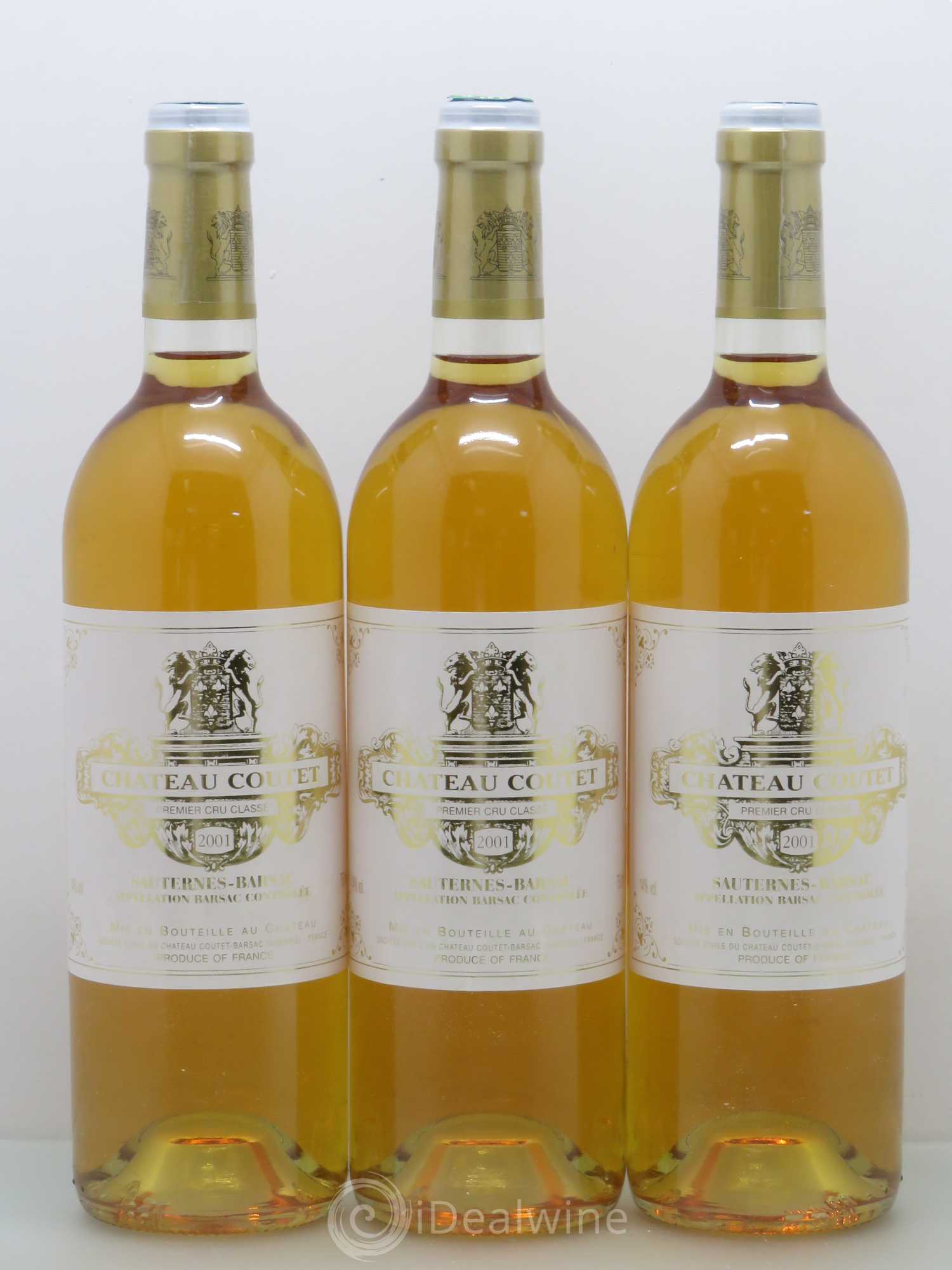 Château Coutet 1er Grand Cru Classé 2001 - Lotto di 3 bottiglie - 0