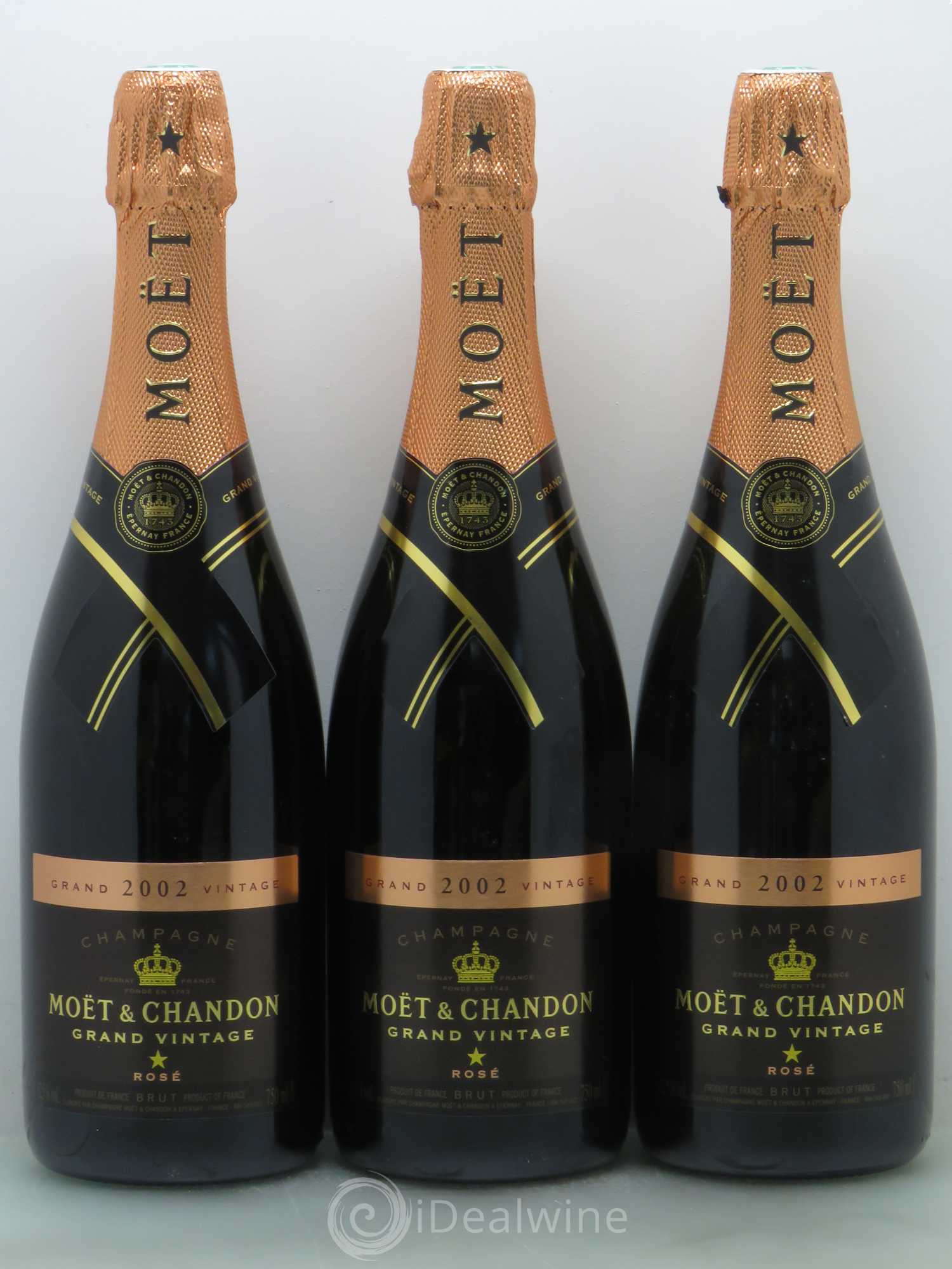 Champagne - Grand Vintage - Moet et Chandon 2002 - Lot de 3 bouteilles - 0