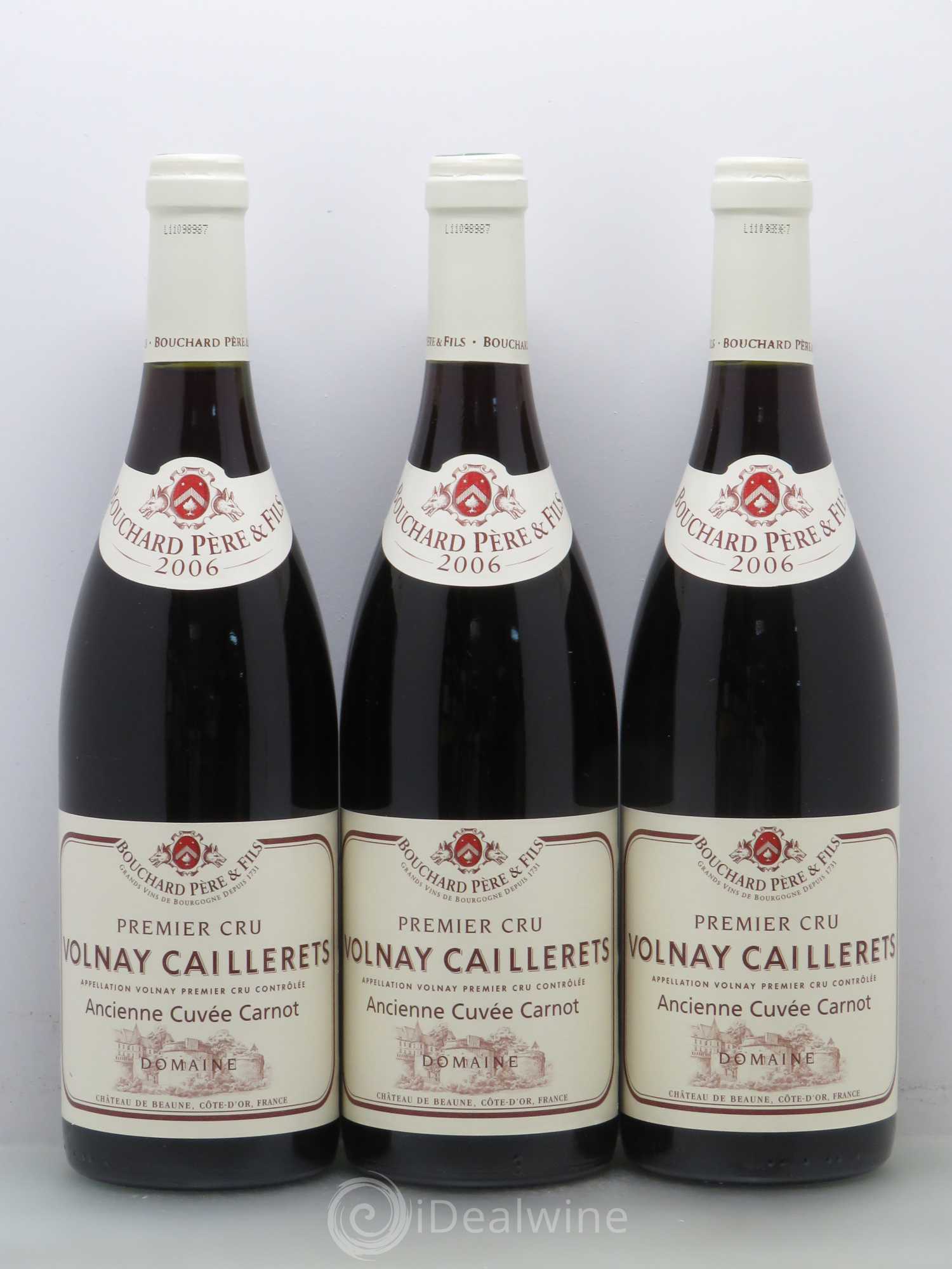Volnay 1er Cru Bouchard Père et Fils Caillerets ancienne cuvée Carnot 2006 - Posten von 3 Flaschen - 0
