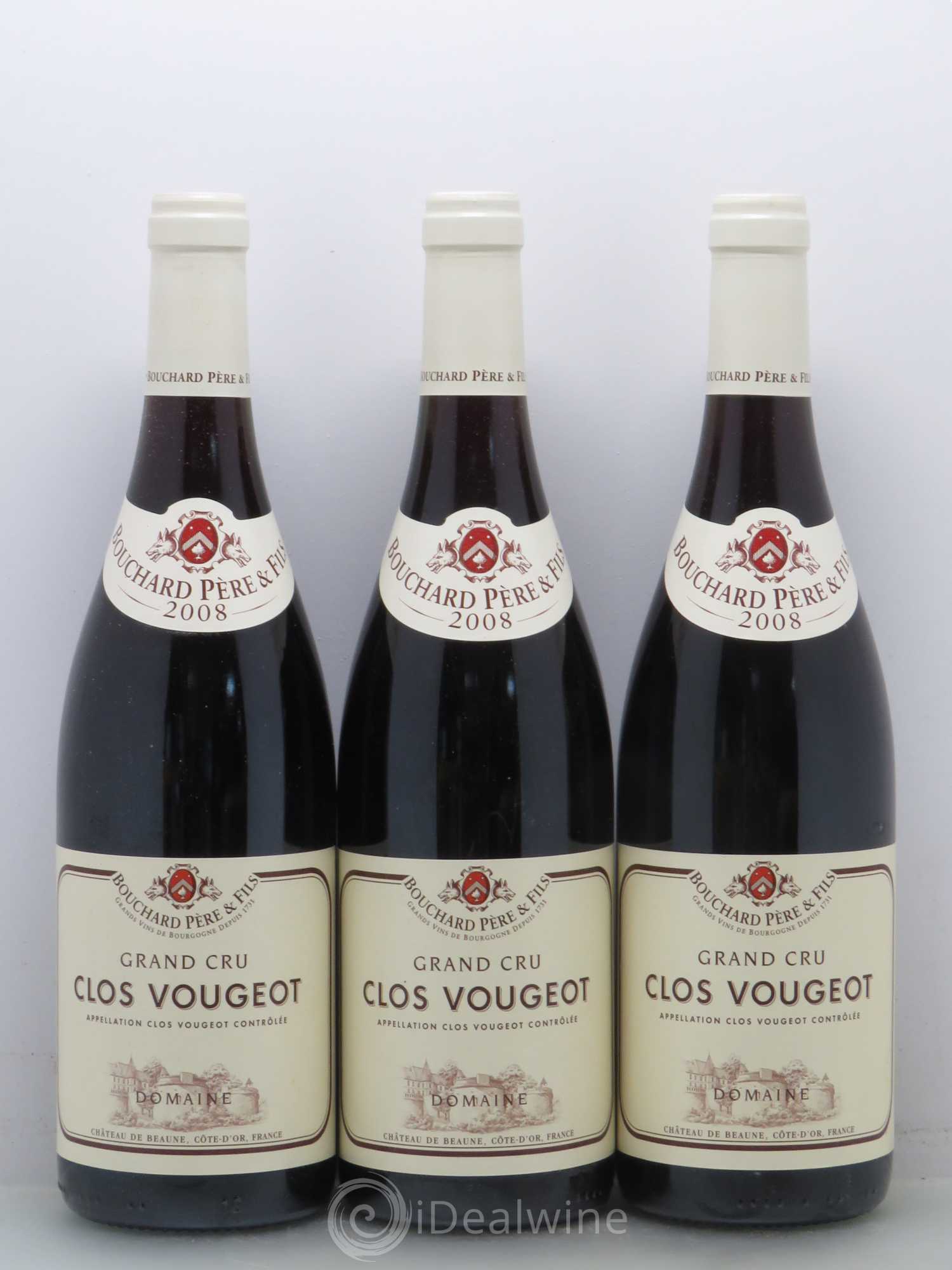 Clos de Vougeot Grand Cru Bouchard Père & Fils 2008 - Lot de 3 bouteilles - 0