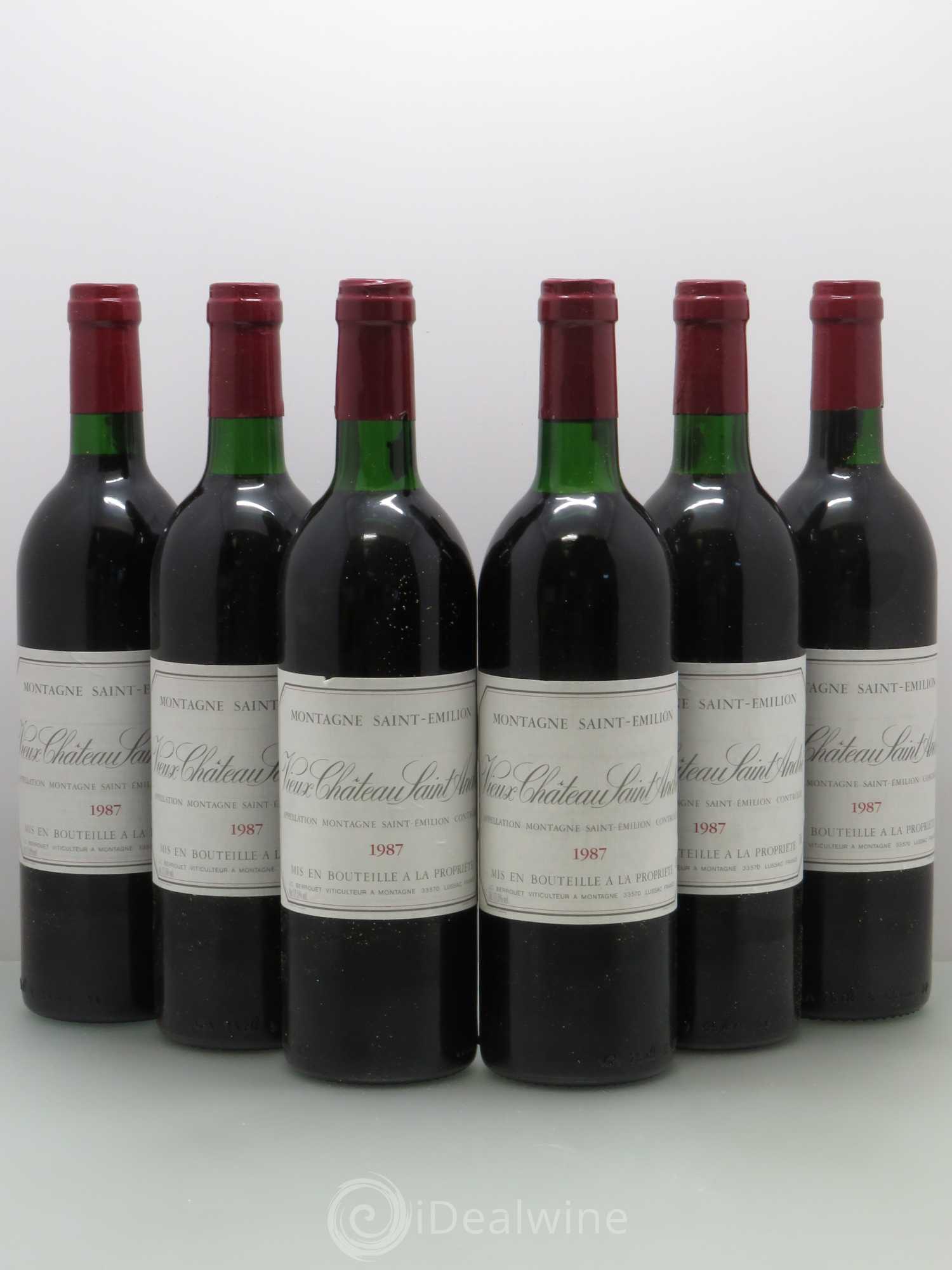 Bordeaux Vieux Château Saint André - Montagne St Emilion 1987 - Posten von 6 Flaschen - 0