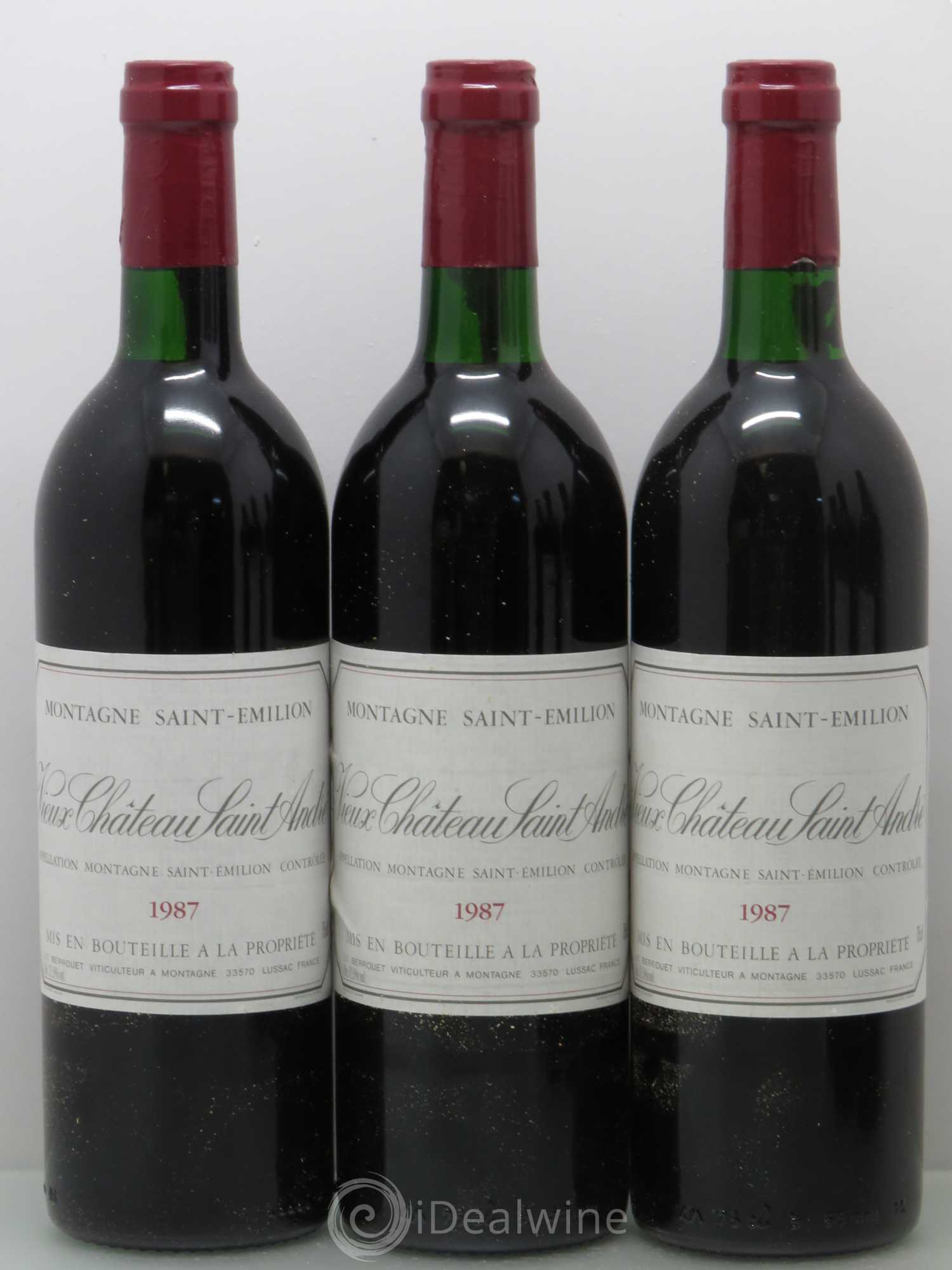 Bordeaux Vieux Château Saint André - Montagne St Emilion 1987 - Posten von 6 Flaschen - 1