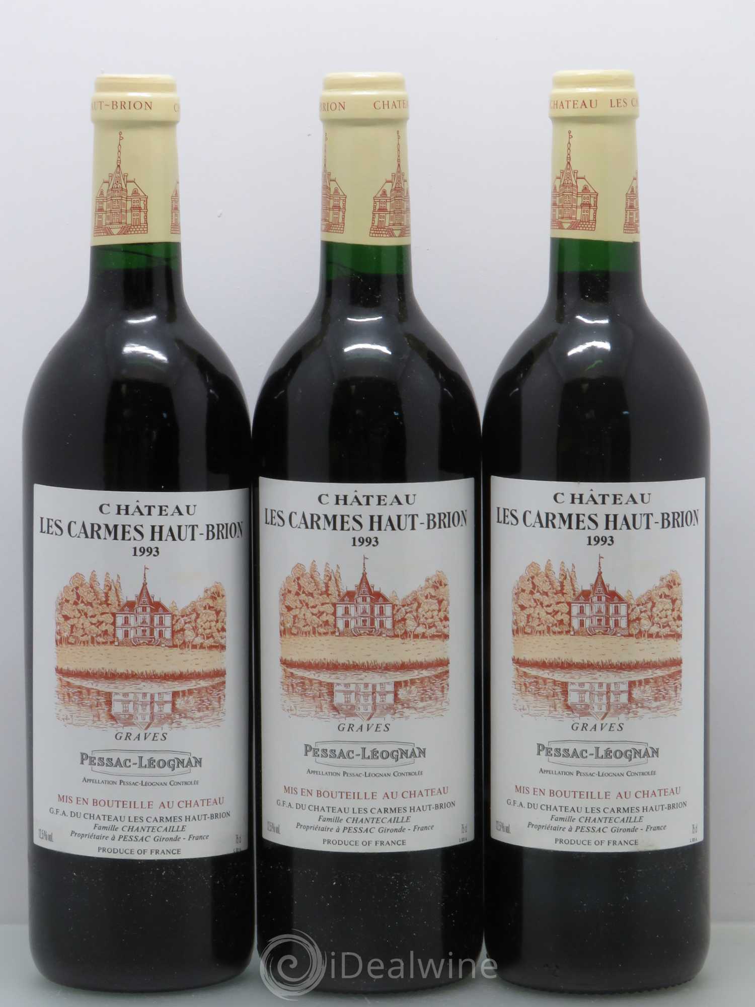 Château Les Carmes Haut-Brion 1993 - Lot de 3 bouteilles - 0