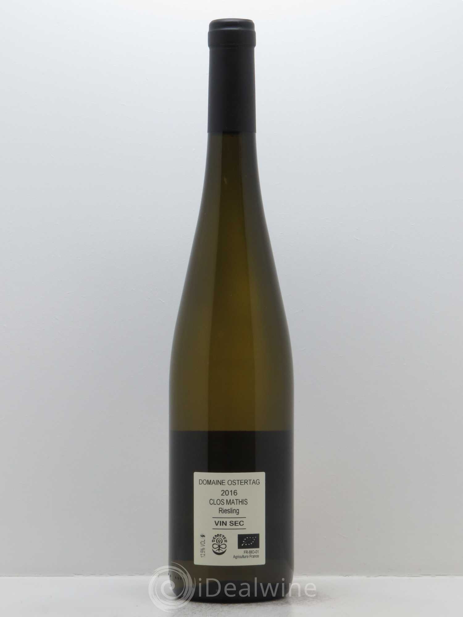 Alsace Riesling Clos Mathis Ostertag (Domaine) 2016 - Lot de 1 bouteille - 1