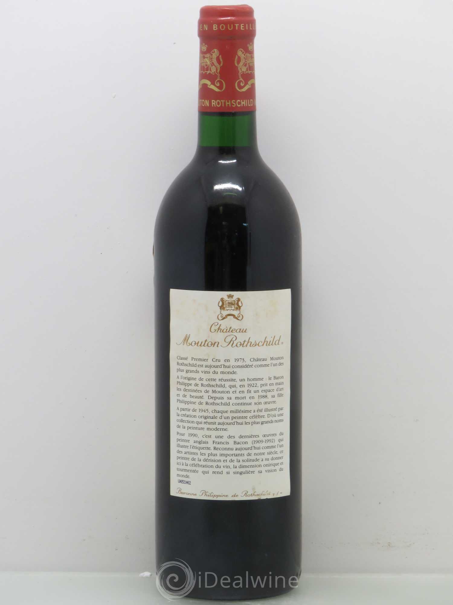 Château Mouton Rothschild 1er Grand Cru Classé 1990 - Lot de 1 bouteille - 1