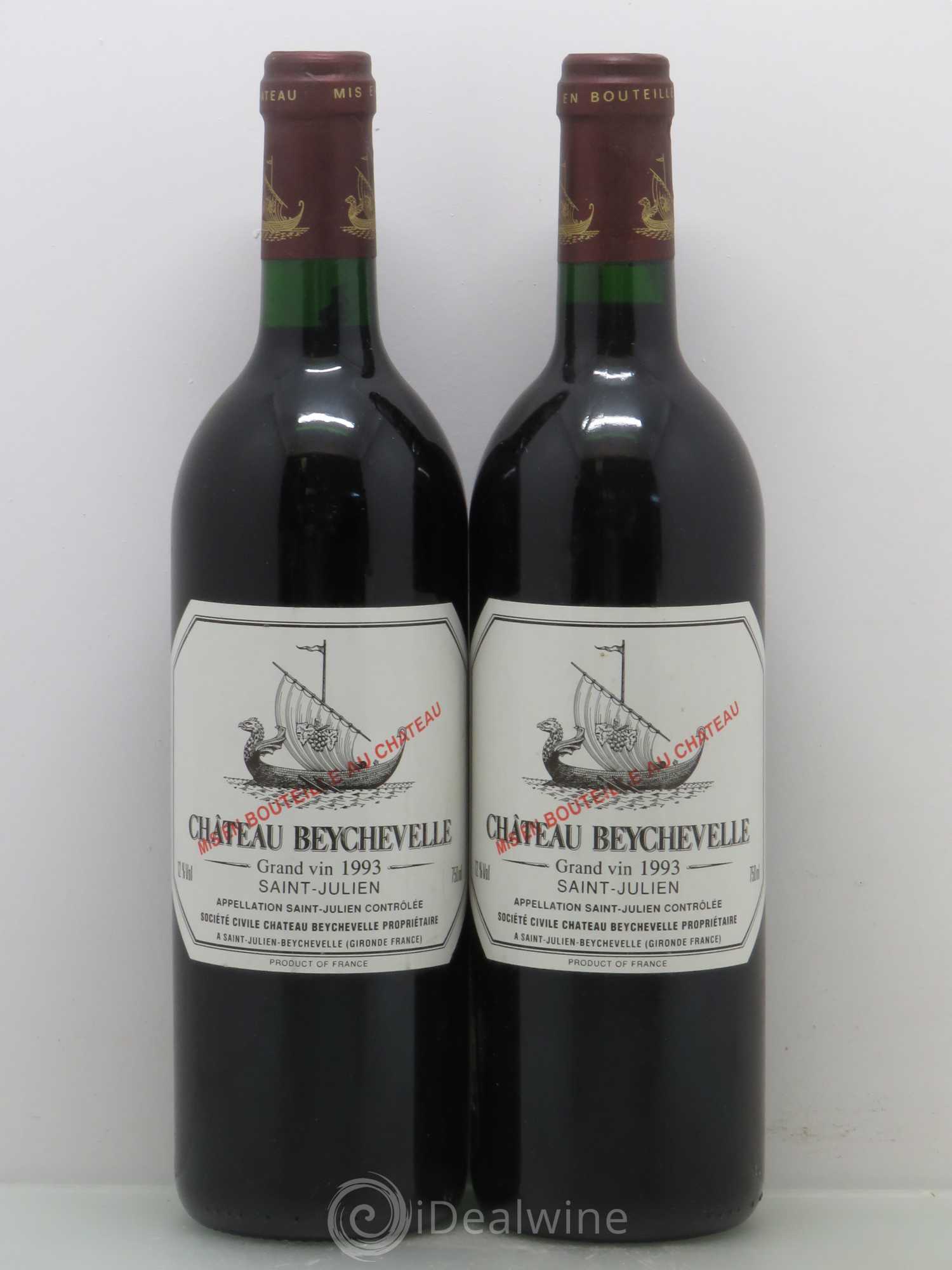 Château Beychevelle 4ème Grand Cru Classé 1993 - Lot de 2 bouteilles - 0