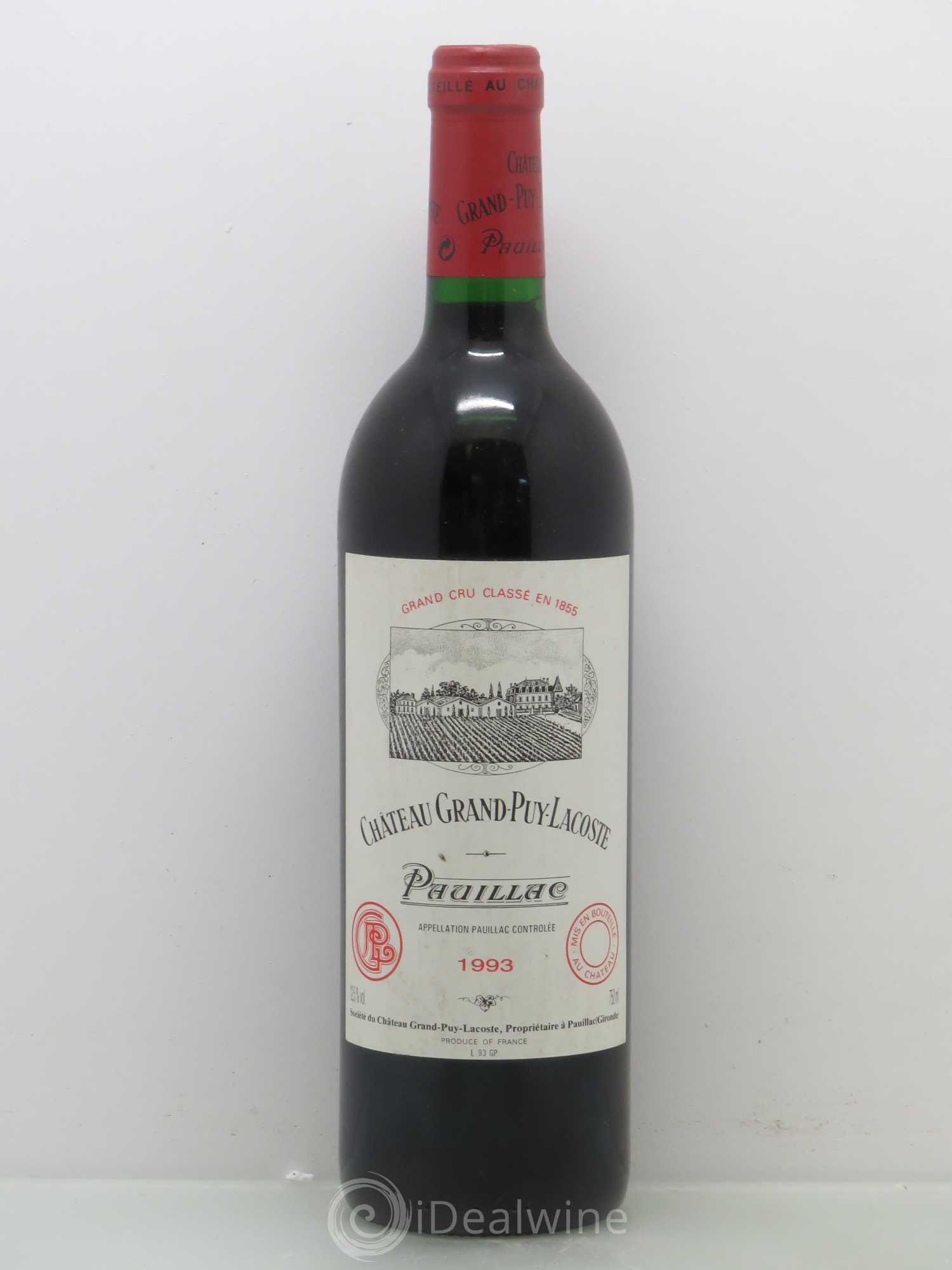 Château Grand Puy Lacoste 5ème Grand Cru Classé 1993 - Lot de 1 bouteille - 0