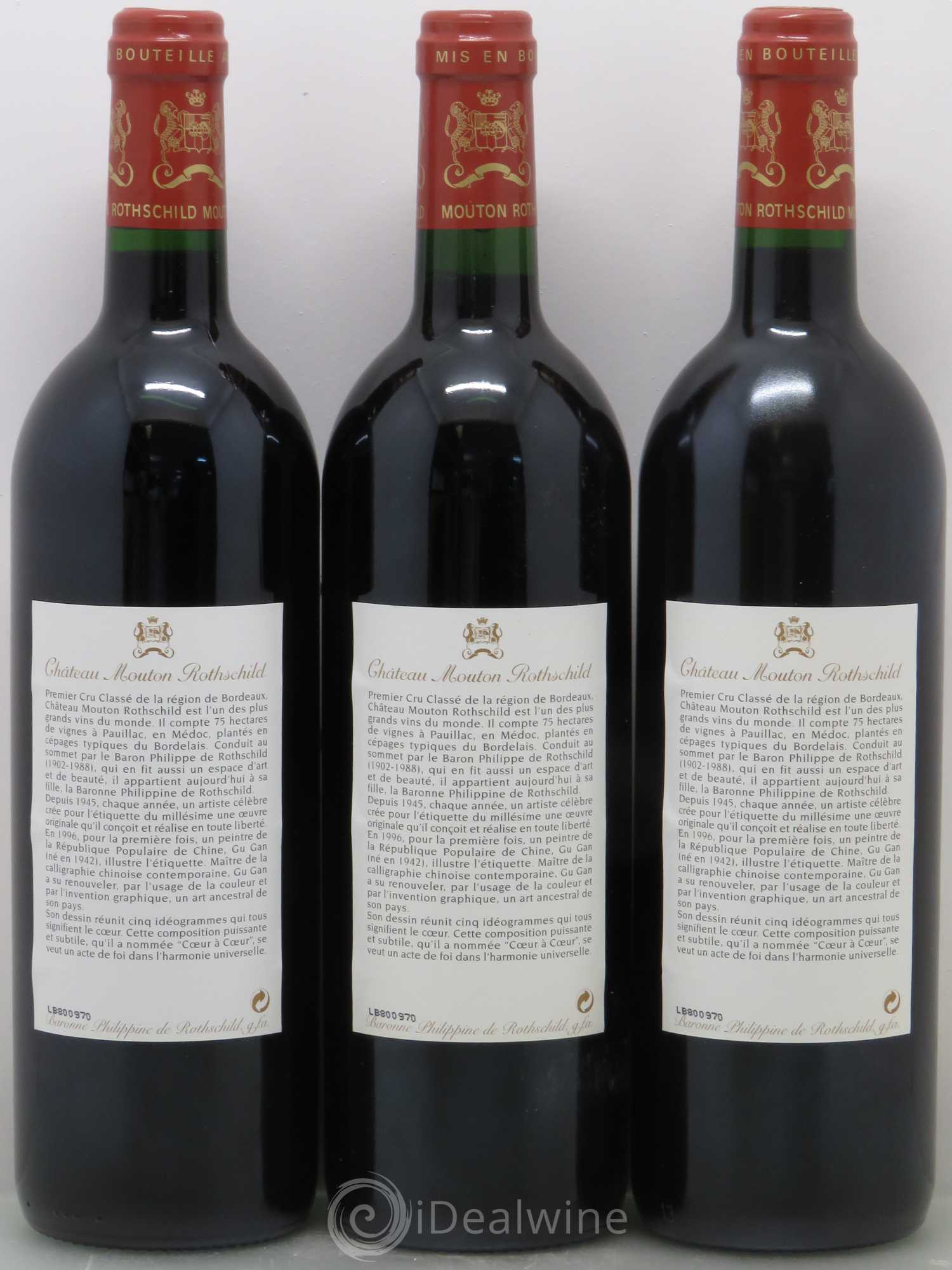 Château Mouton Rothschild 1er Grand Cru Classé 1996 - Lot de 6 bouteilles - 2