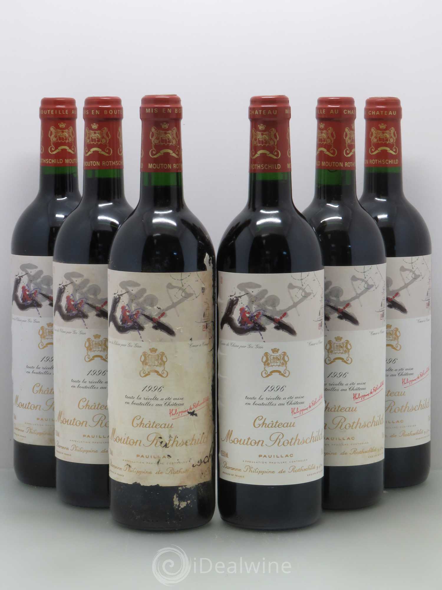 Château Mouton Rothschild 1er Grand Cru Classé 1996 - Lot de 6 bouteilles - 0