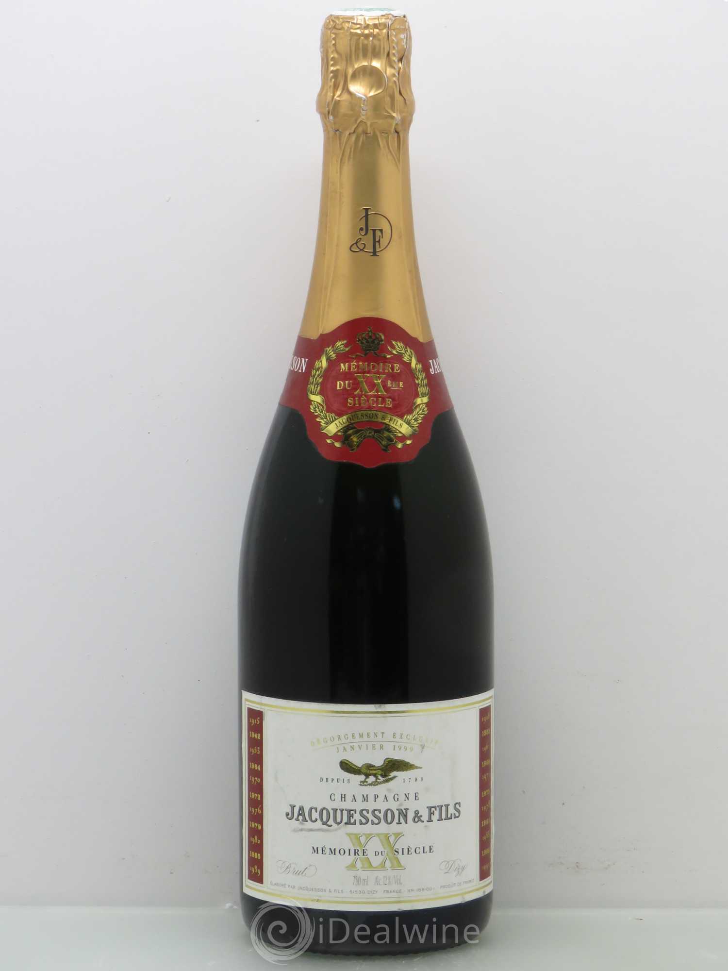 Champagne Jacquesson Mémoire du XX siècle - Posten von 1 Flasche - 0