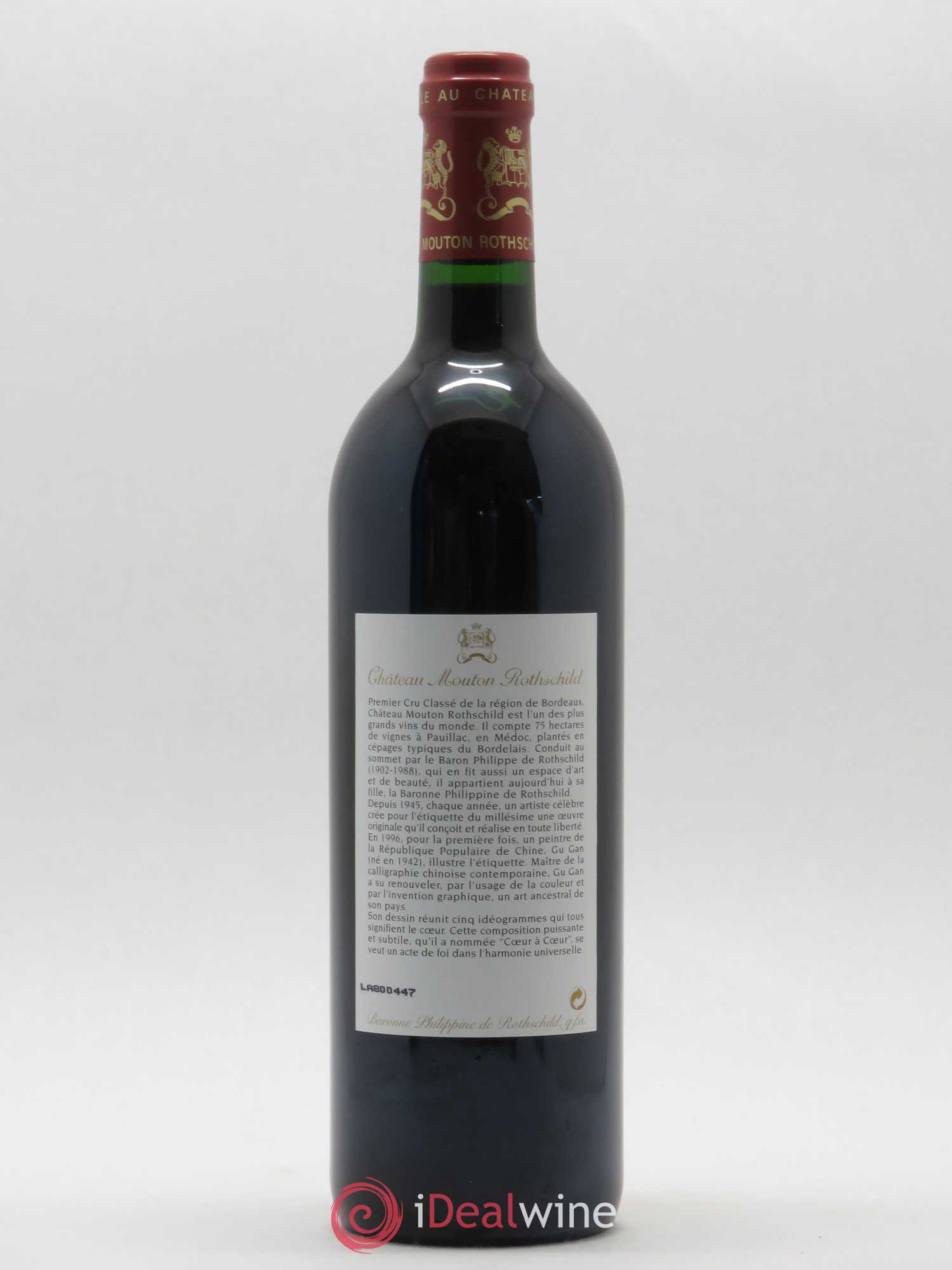 Château Mouton Rothschild 1er Grand Cru Classé 1996 - Lot de 1 bouteille - 1