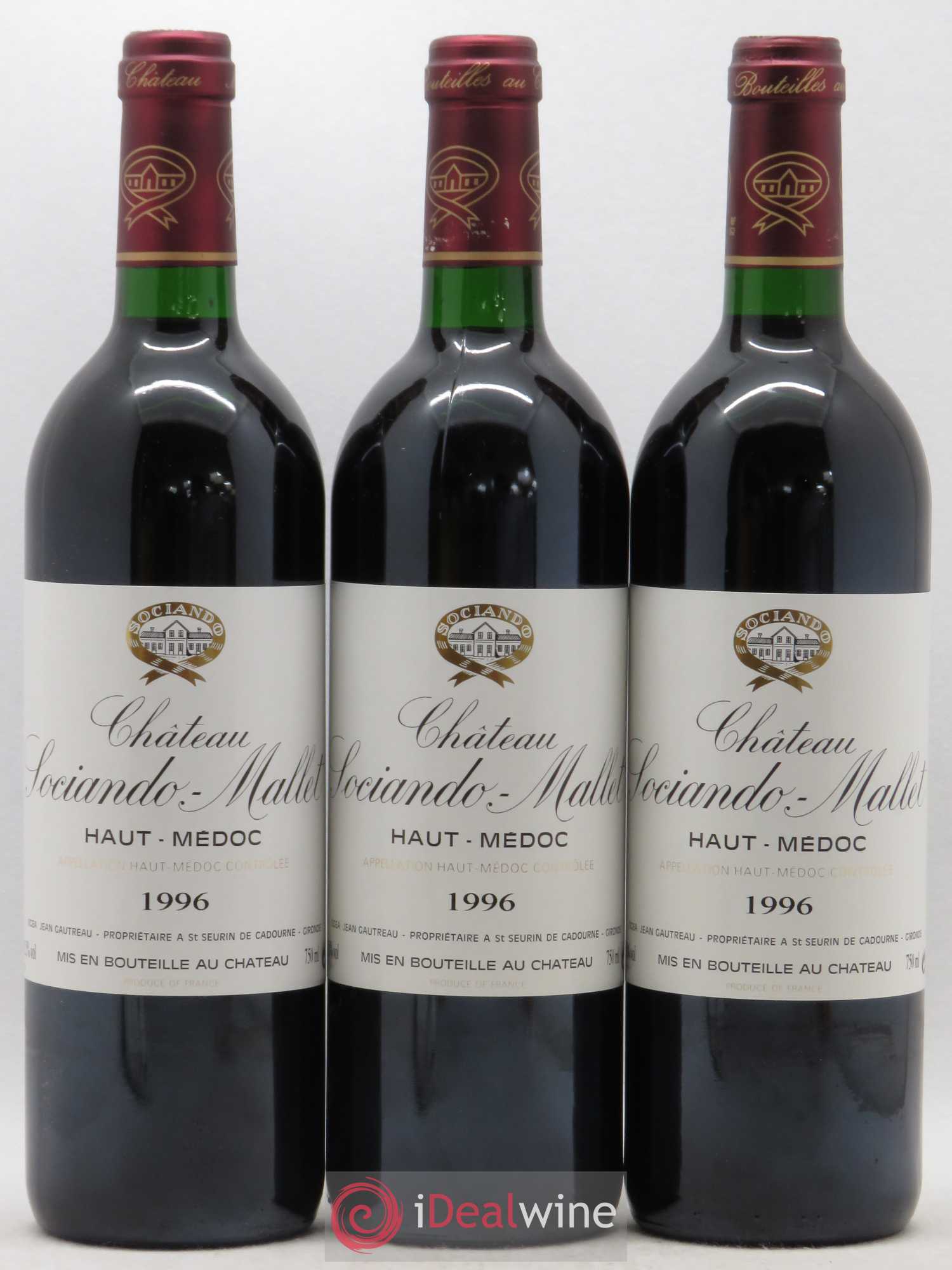 Château Sociando Mallet 1996 - Lot de 12 bouteilles - 2