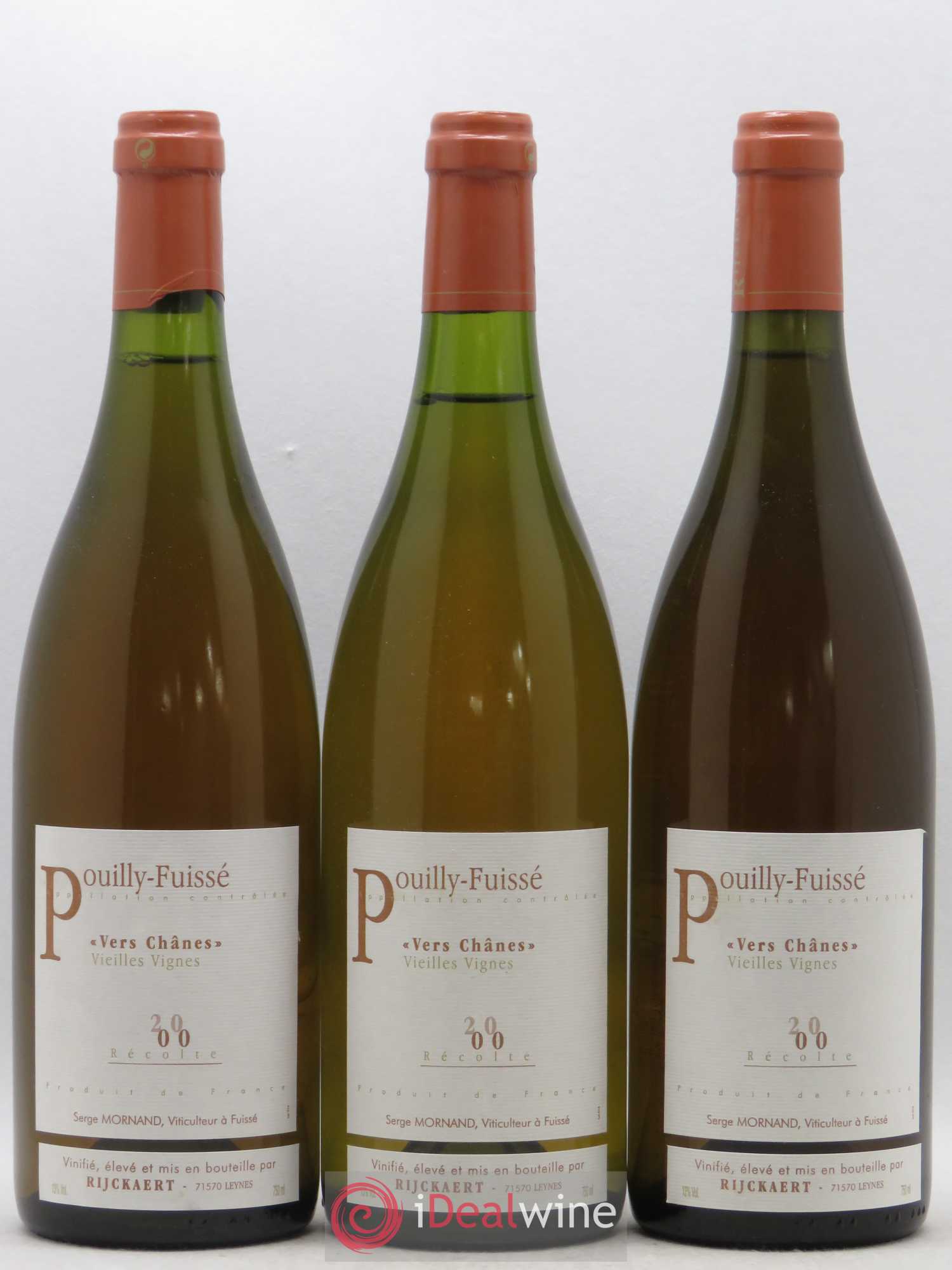 Pouilly-Fuissé Vers Chânes Vieilles Vignes Serge Mornand Rijckaert 2000 - Posten von 3 Flaschen - 0