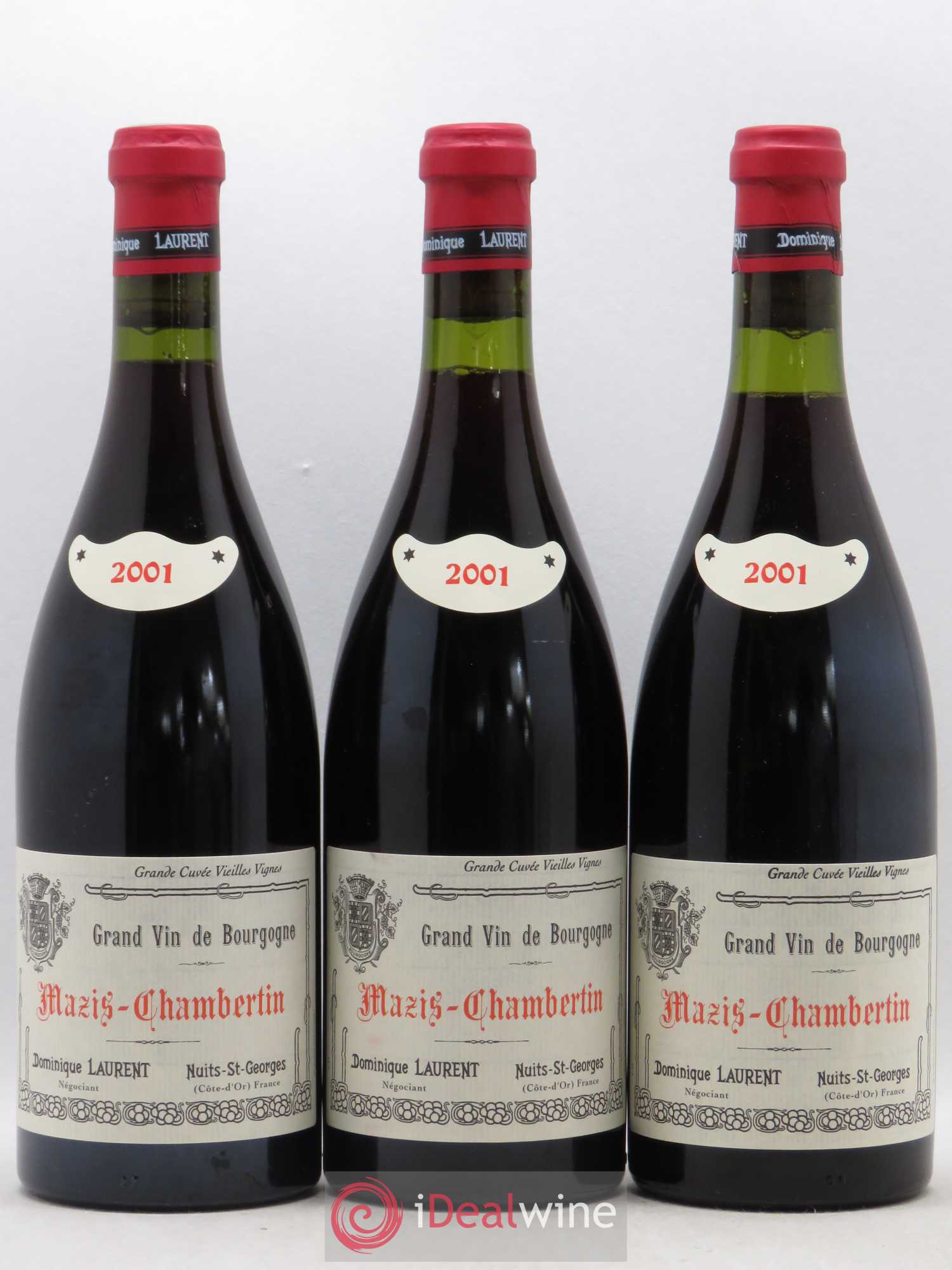 Mazis-Chambertin Grand Cru Dominique Laurent cuvée B grande cuvée vieilles vignes 2001 - Lotto di 3 bottiglie - 0