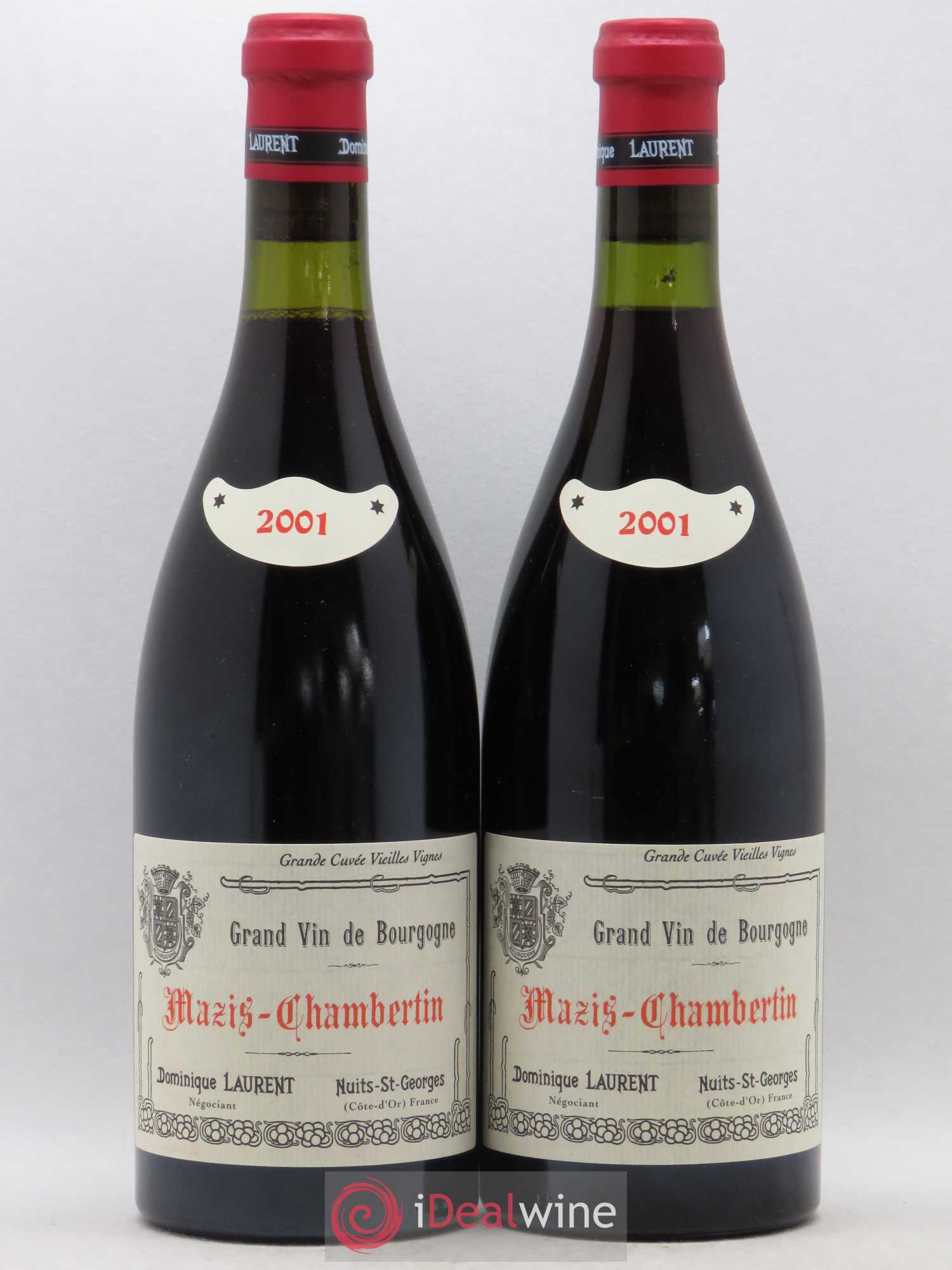 Mazis-Chambertin Grand Cru Dominique Laurent cuvée B grande cuvée vieilles vignes Dominique Laurent 2001 - Posten von 2 Flaschen - 0