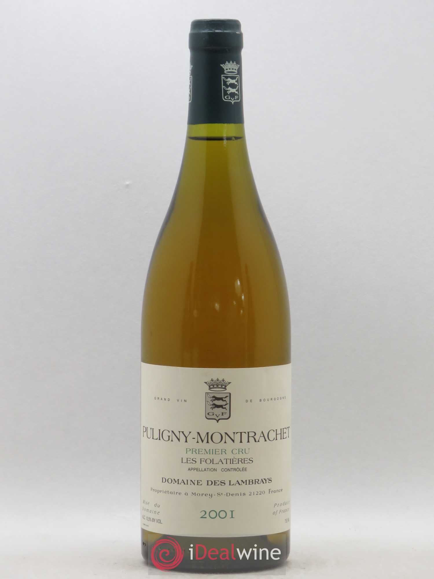 Puligny-Montrachet 1er Cru Les Folatières Domaine des Lambrays 2001 - Lot de 1 bouteille - 0