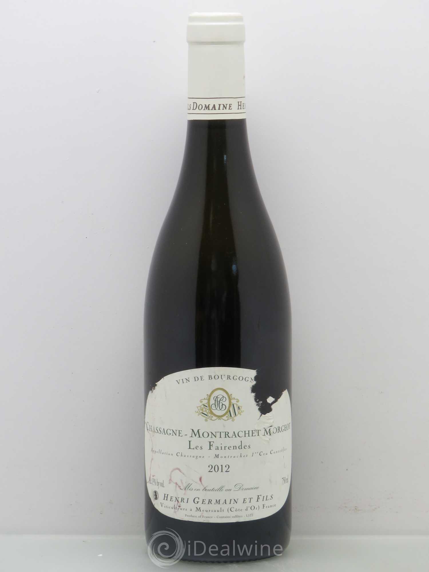 Chassagne-Montrachet 1er Cru Morgeot Les Fairendes Henri Germain Et Fils 2012 - Posten von 1 Flasche - 0