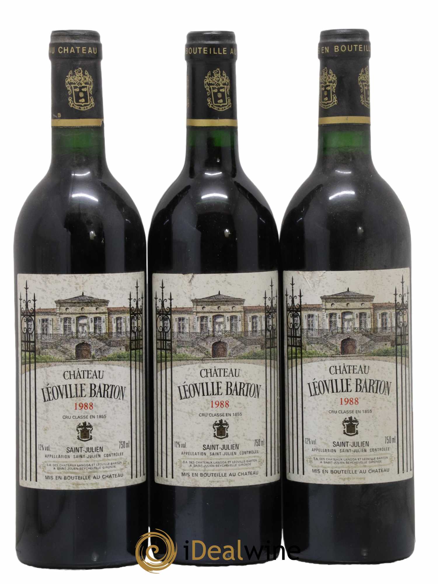 Château Léoville Barton 2ème Grand Cru Classé 1988 - Lot de 3 bouteilles - 0