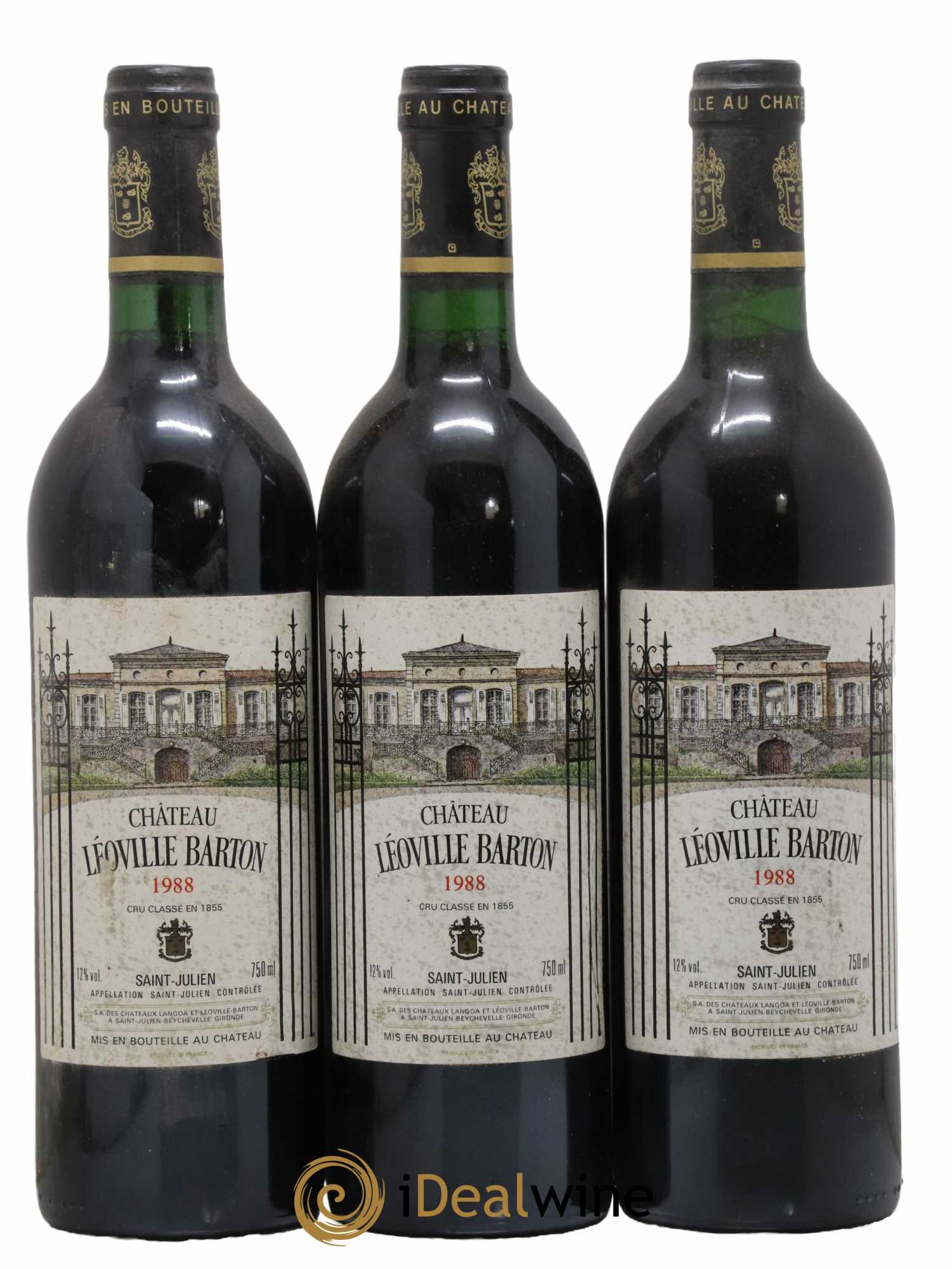 Château Léoville Barton 2ème Grand Cru Classé 1988 - Lot de 3 bouteilles - 0