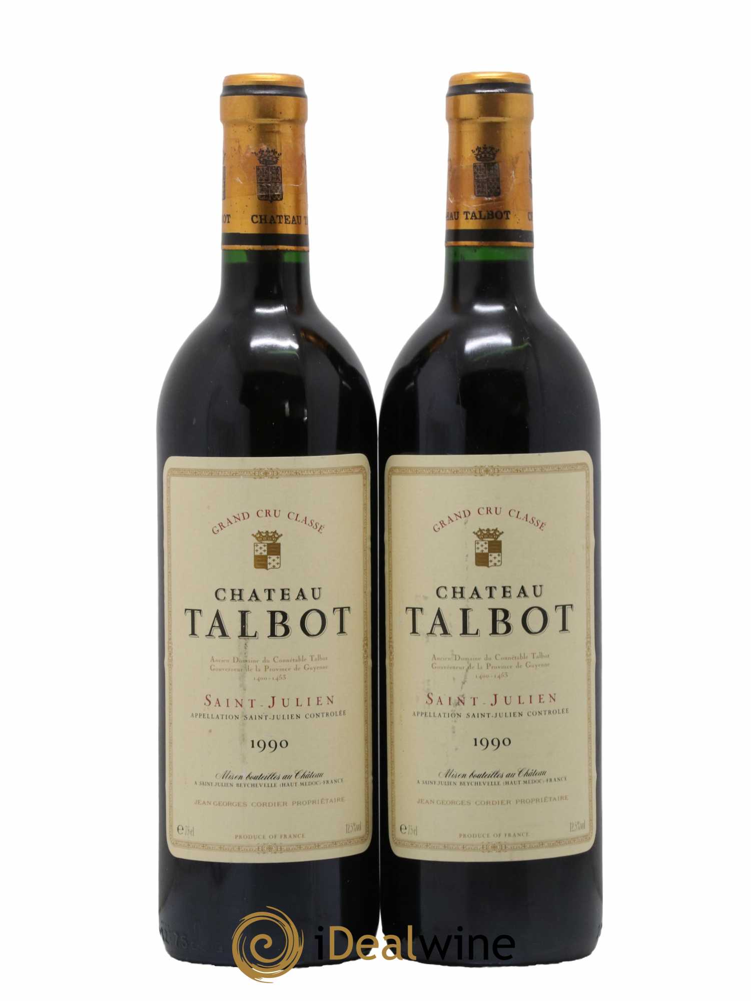 Château Talbot 4ème Grand Cru Classé 1990 - Lot de 2 bouteilles - 0