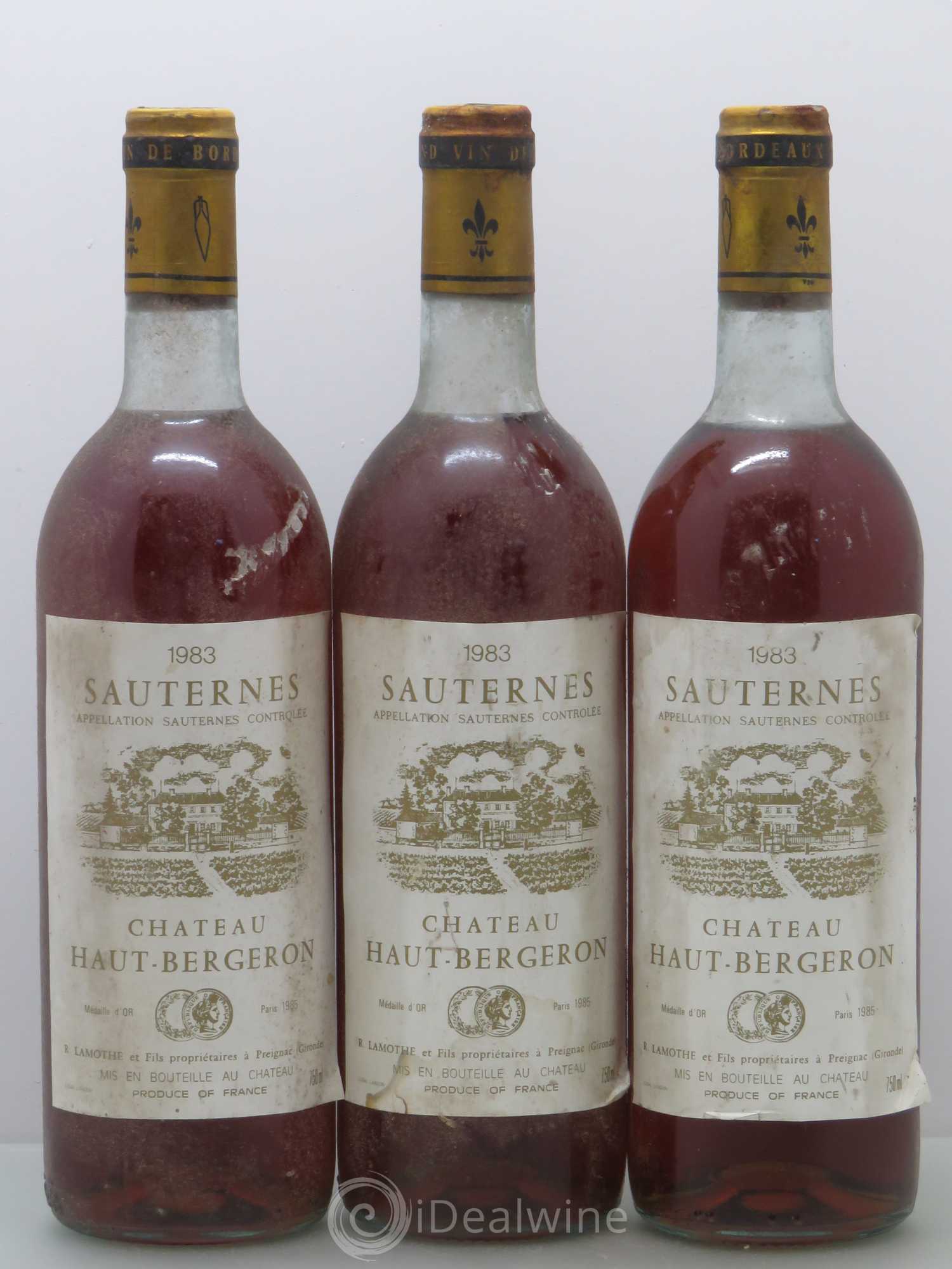 Château Haut-Bergeron 1983 - Lotto di 3 bottiglie - 0