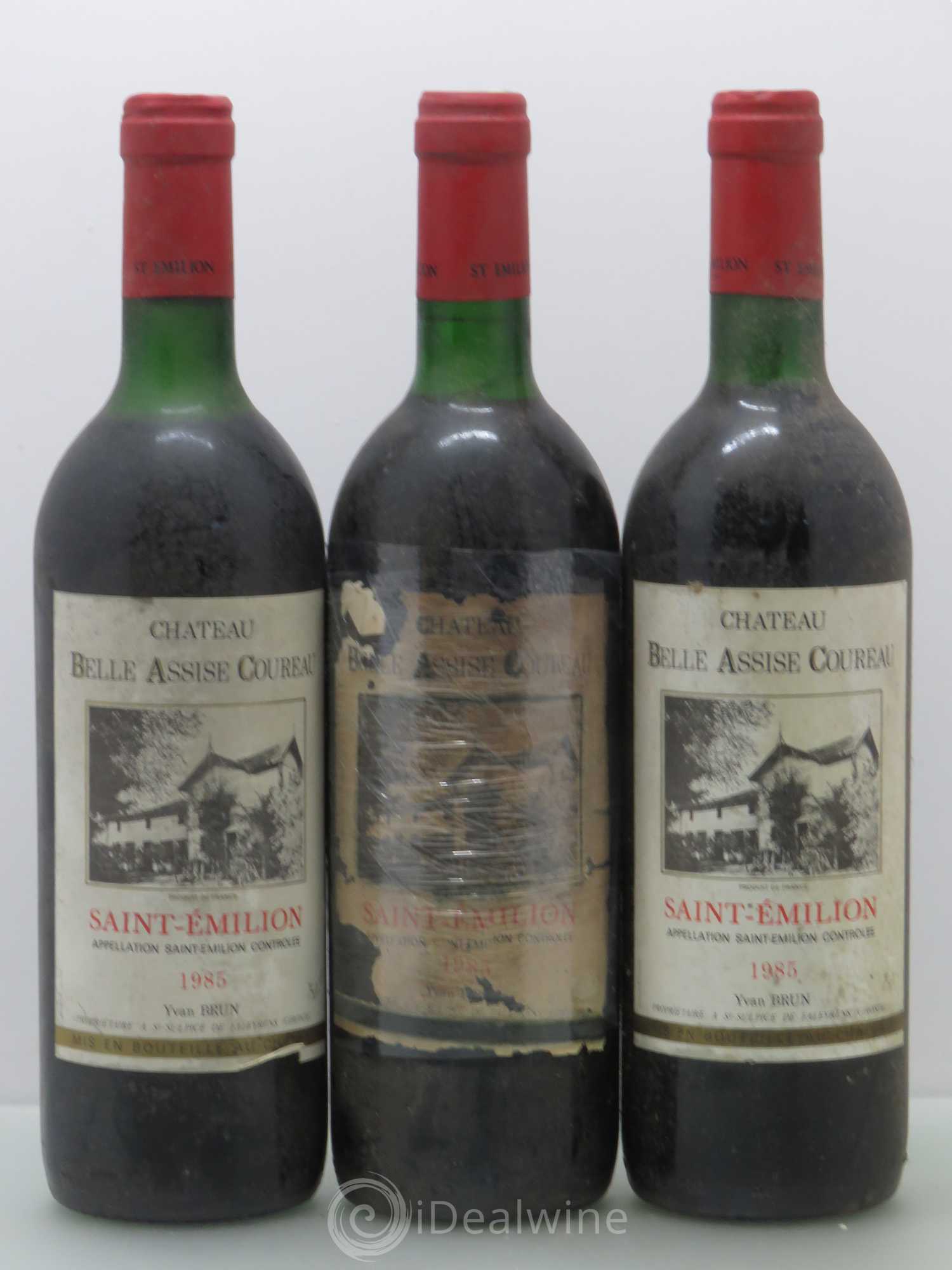 Divers Château Belle Assise Coureau. St Emilion (sans prix de réserve) 1985 - Posten von 3 Flaschen - 0