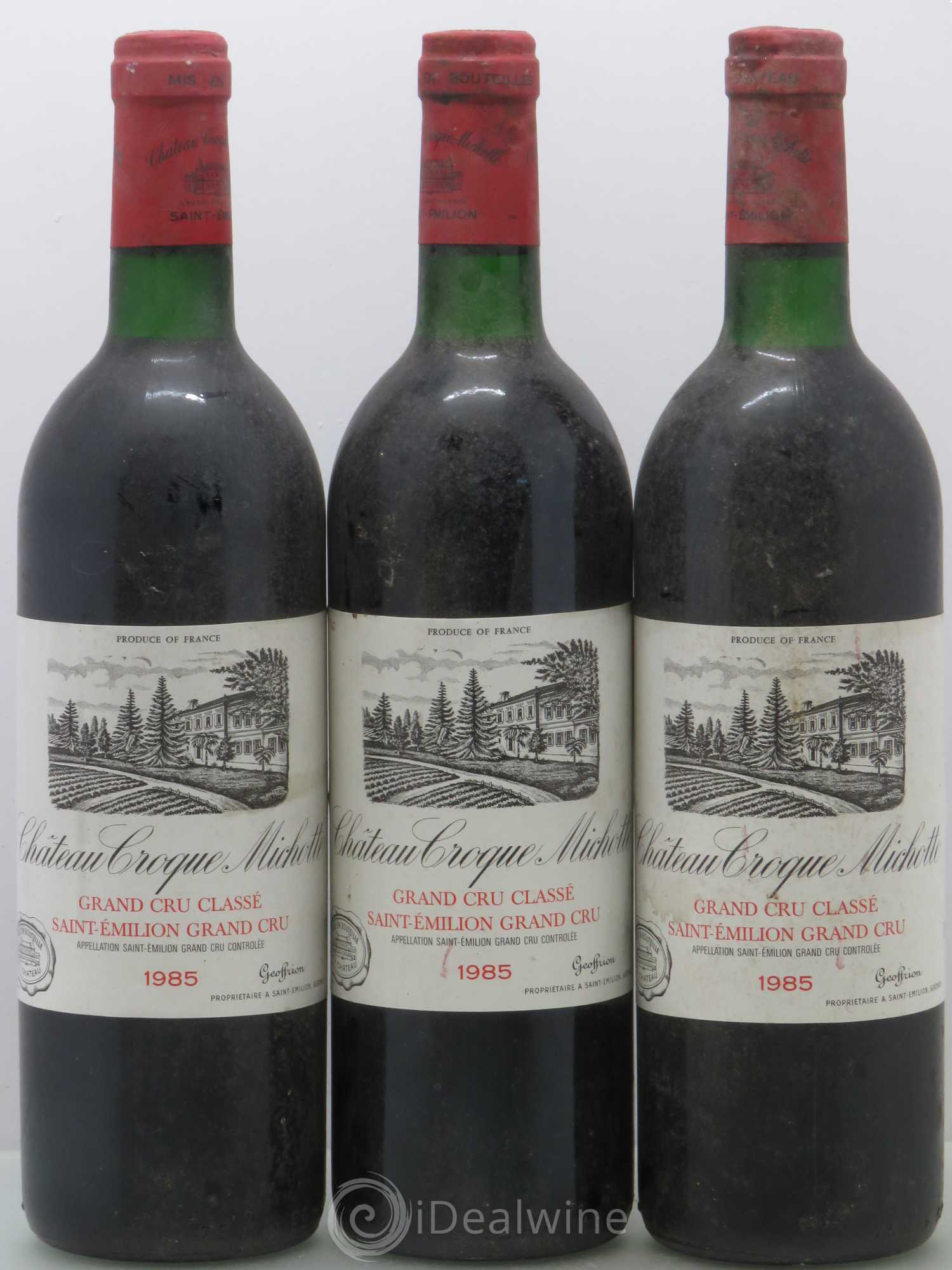 Château Croque Michotte 1985 - Lot de 3 bouteilles - 0