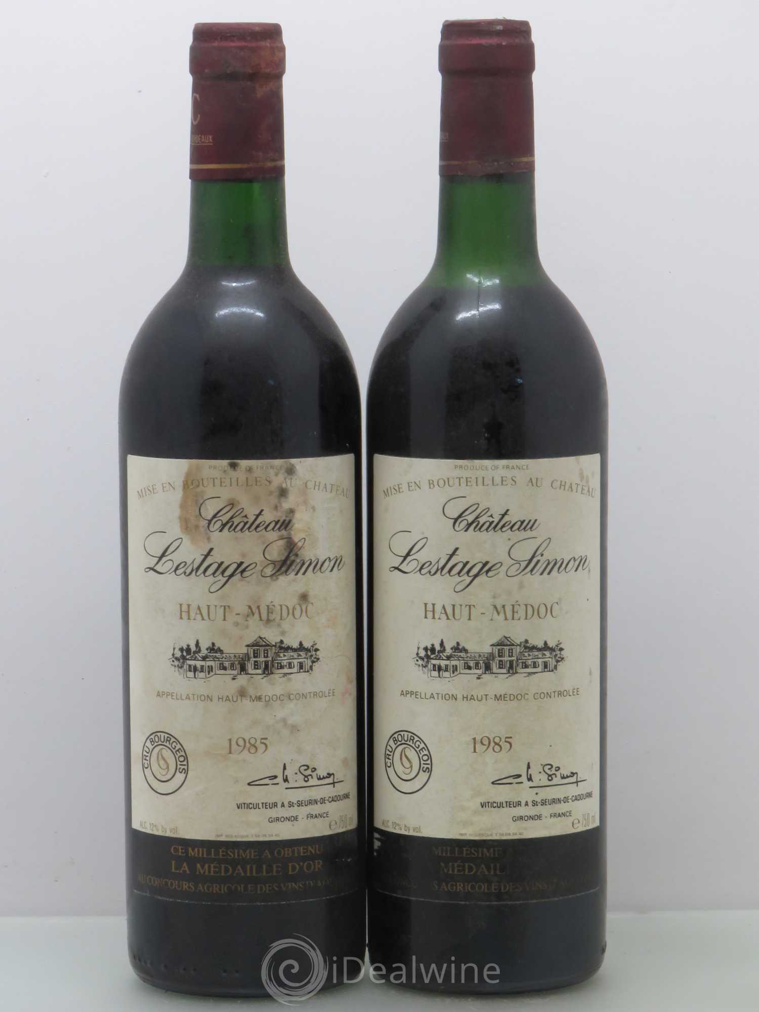 Château Lestage Simon Cru Bourgeois 1985 - Lot de 2 bouteilles - 0