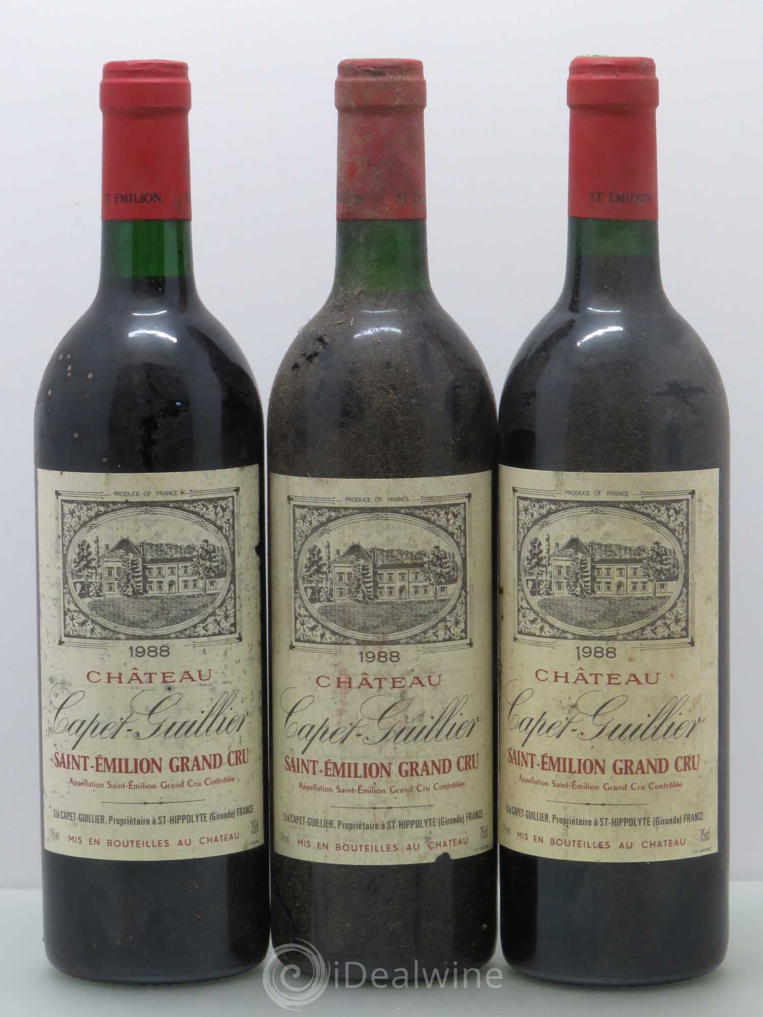 Divers Château Capet-Guillier. St Emilion 1988 - Posten von 3 Flaschen - 0