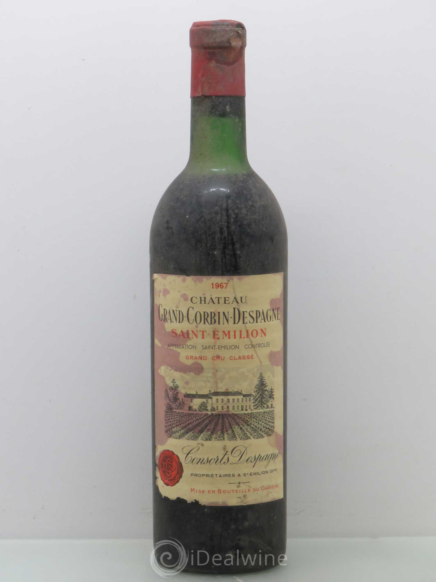 Château Grand Corbin Despagne Grand Cru Classé 1967 - Lot de 1 bouteille - 0