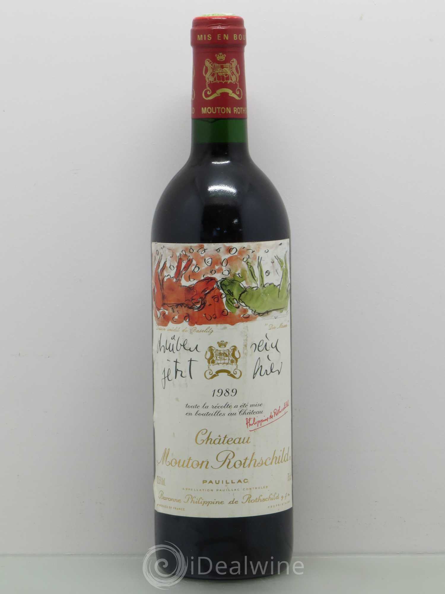 Château Mouton Rothschild 1er Grand Cru Classé 1989 - Lot de 1 bouteille - 0