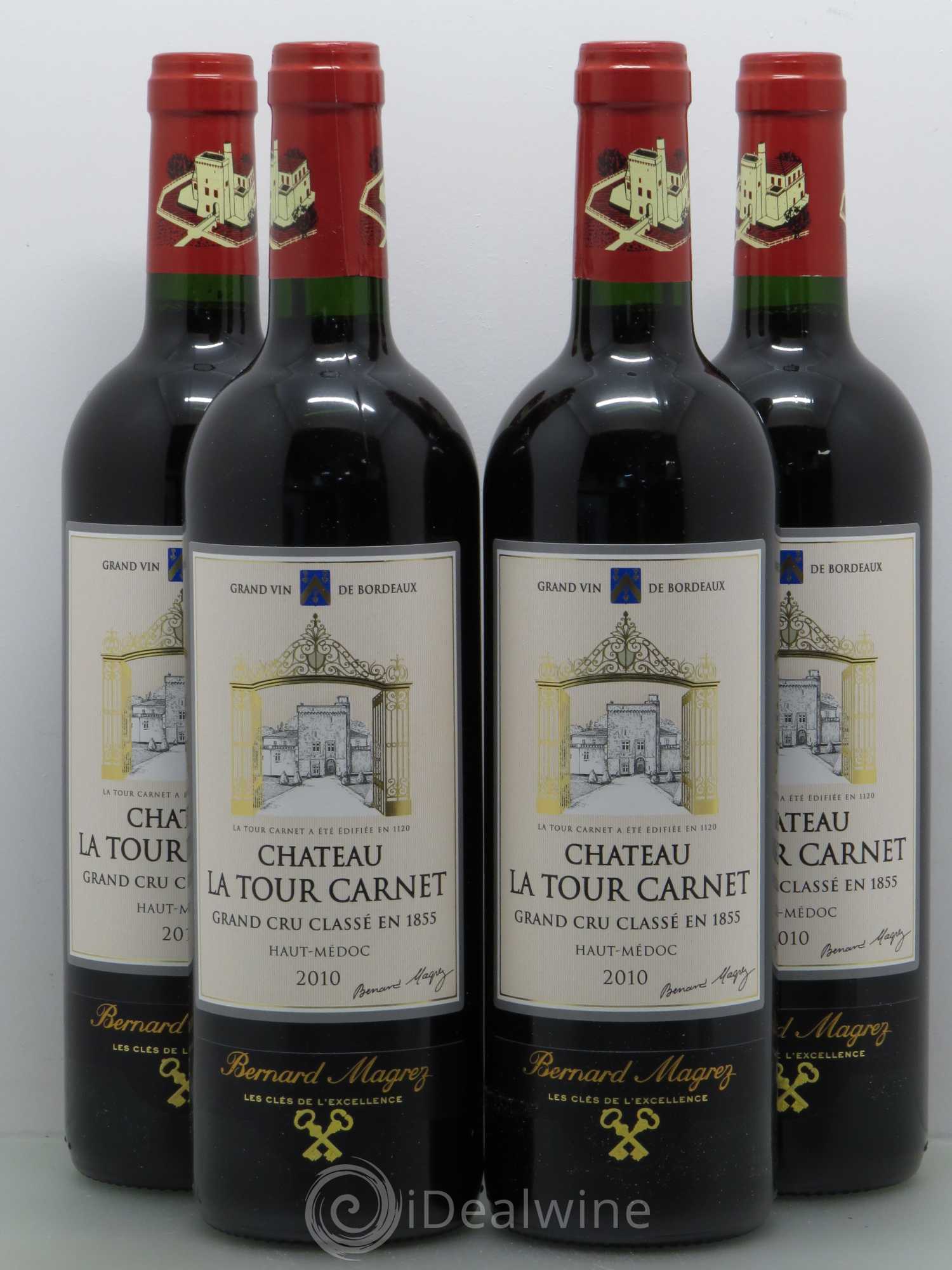Château la Tour Carnet 4ème Grand Cru Classé 2010 - Lot de 4 bouteilles - 0