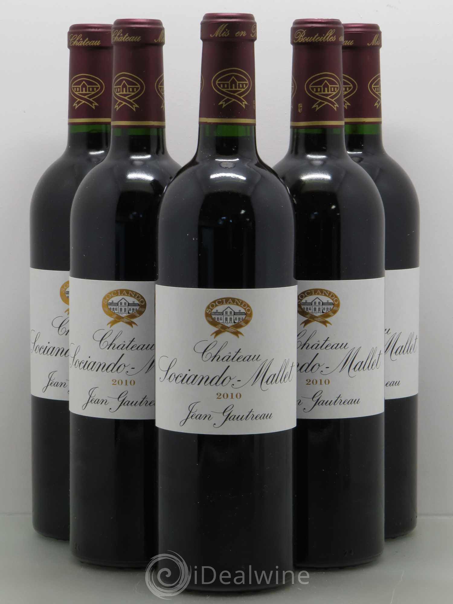 Château Sociando Mallet 2010 - Lot de 5 bouteilles - 0