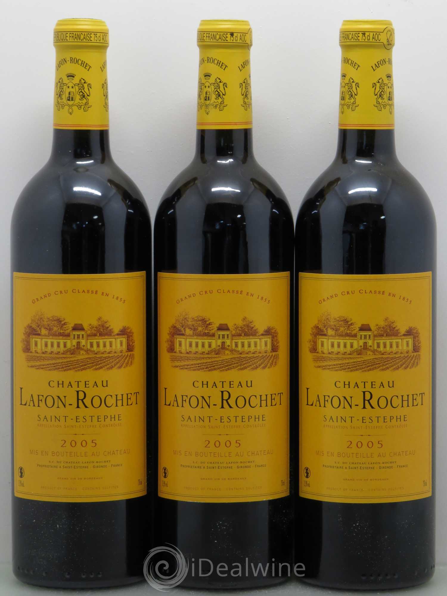 Château Lafon Rochet 4ème Grand Cru Classé 2005 - Lot de 3 bouteilles - 0