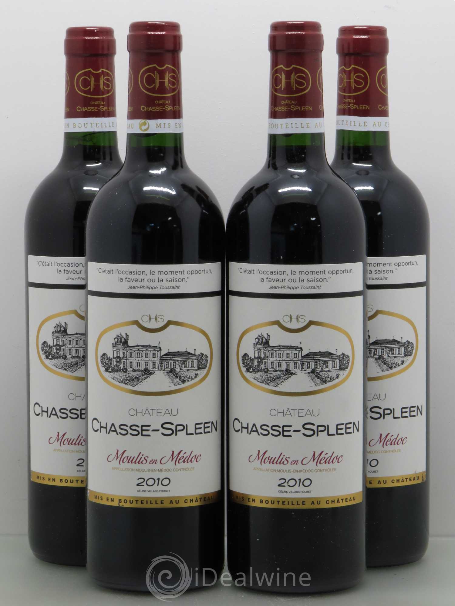 Château Chasse Spleen 2010 - Lot de 4 bouteilles - 0