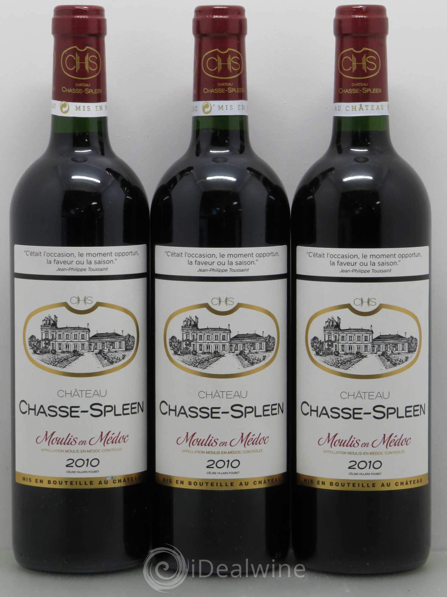 Château Chasse Spleen 2010 - Lot de 3 bouteilles - 0
