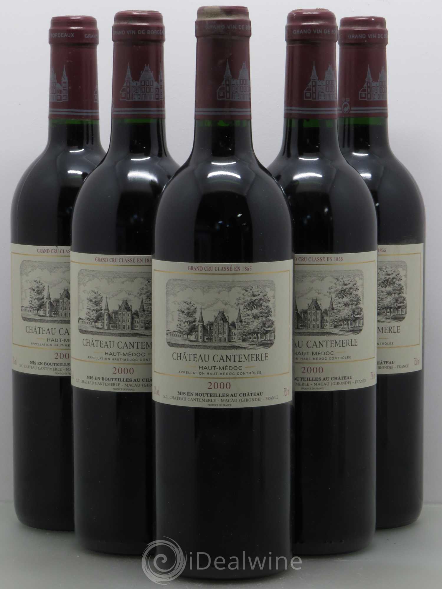 Château Cantemerle 5ème Grand Cru Classé 2000 - Lot de 5 bouteilles - 0