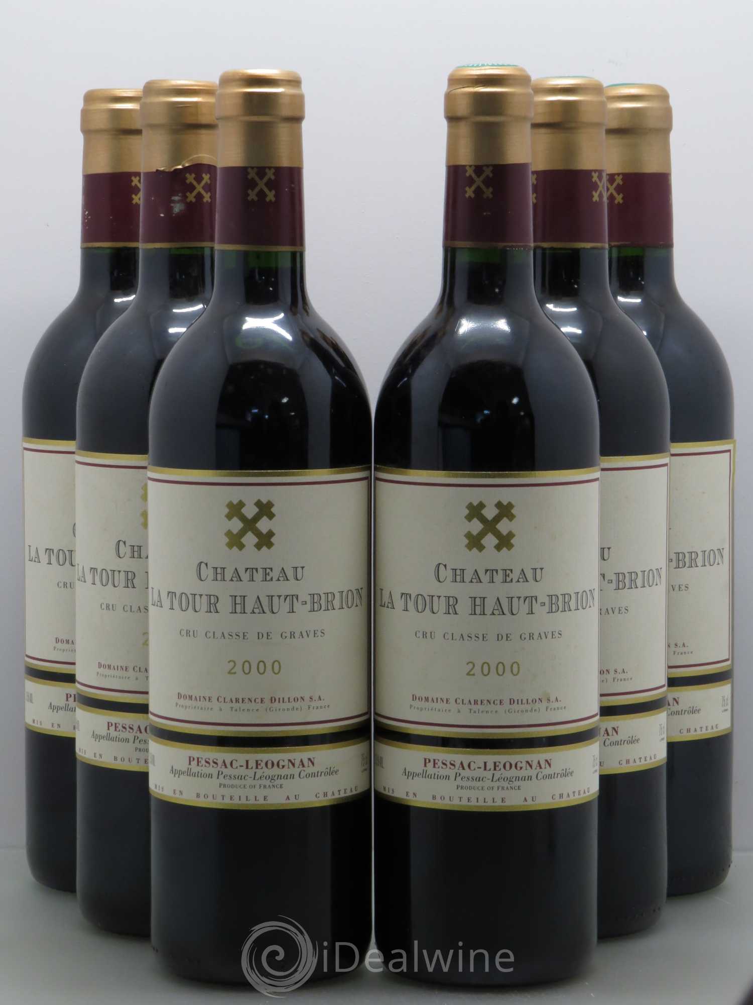 Château la Tour Haut-Brion Cru Classé de Graves 2000 - Lot de 6 bouteilles - 0