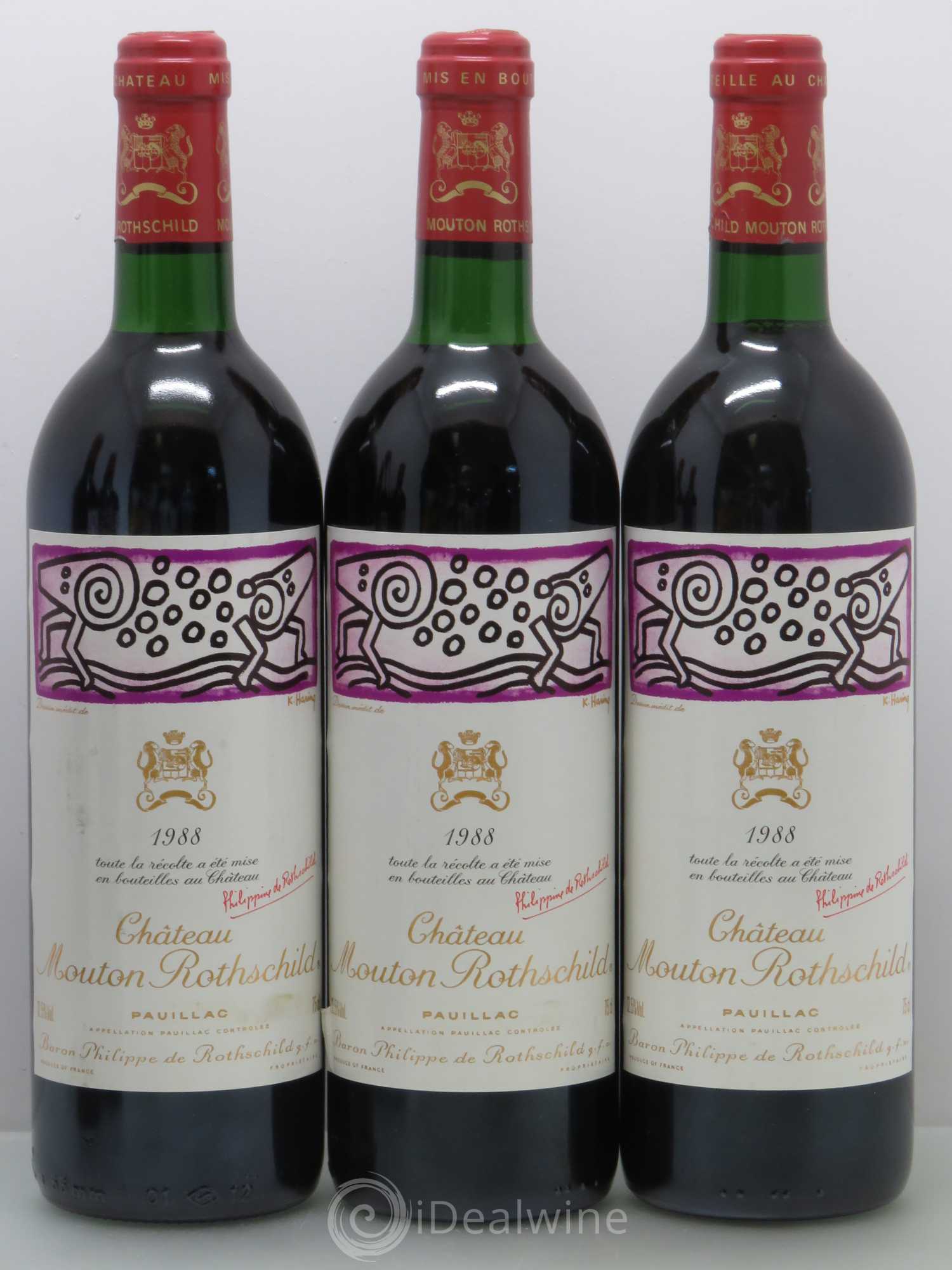 Château Mouton Rothschild 1er Grand Cru Classé 1988 - Lot de 5 bouteilles - 1