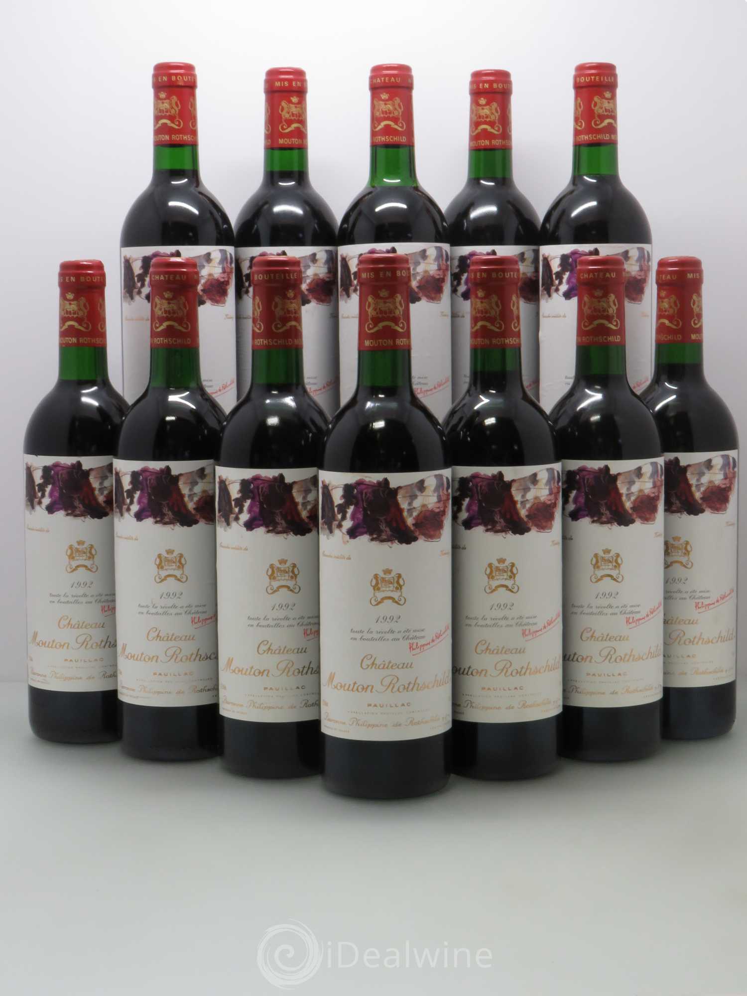 Château Mouton Rothschild 1er Grand Cru Classé 1992 - Lot de 12 bouteilles - 0