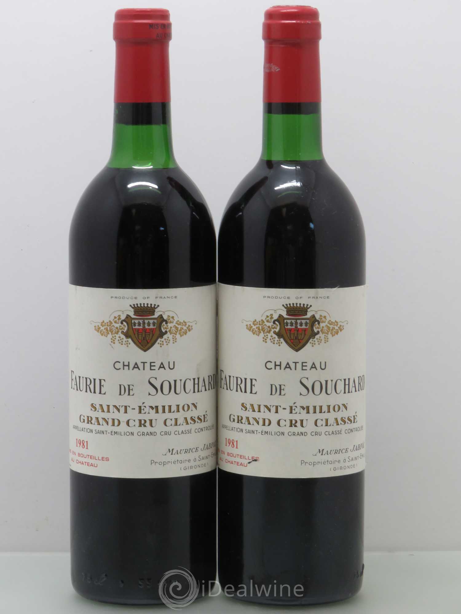 Château Faurie de Souchard Grand Cru Classé 1981 - Lot de 2 bouteilles - 0