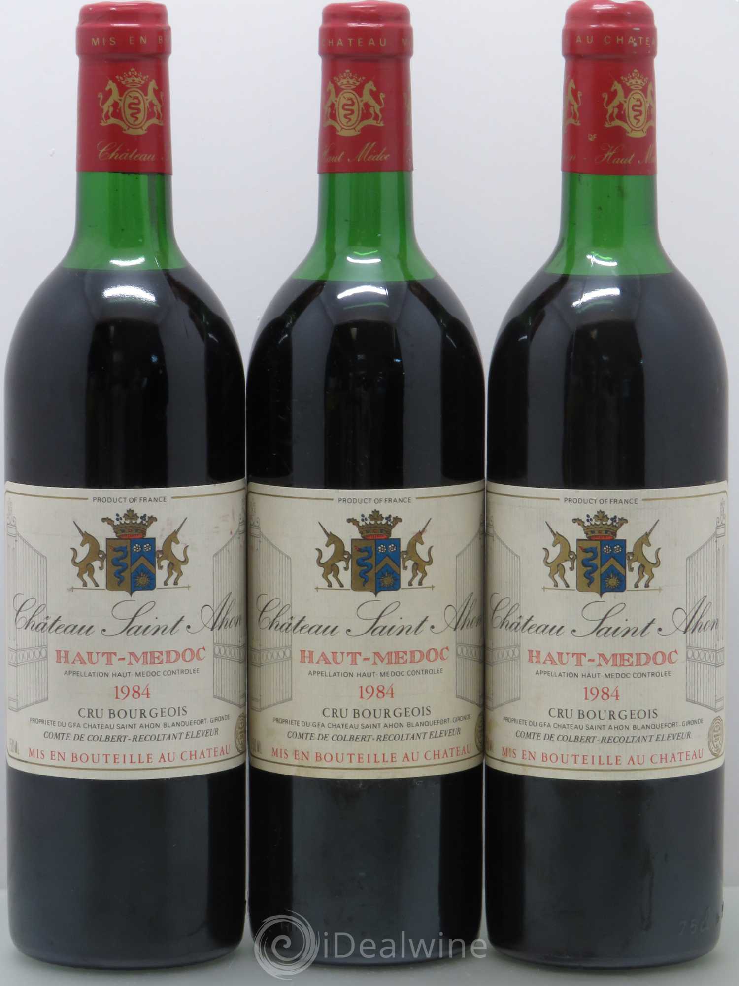 Bordeaux Château Saint Ahon. Cru bourgeois 1984 - Posten von 3 Flaschen - 0
