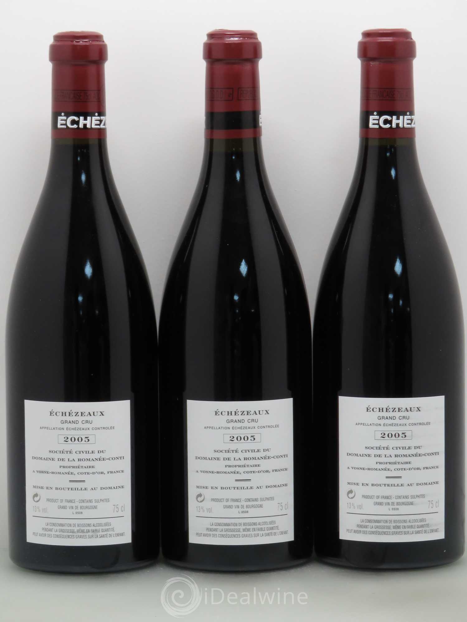 Bourgogne Assortiment 2005 du Domaine de la Romanée-Conti (1 Romanée-Conti, 1 Richebourg, 3 Grands-Echézeaux, 3 Echézeaux) 2005 - Posten von 8 Flaschen - 2