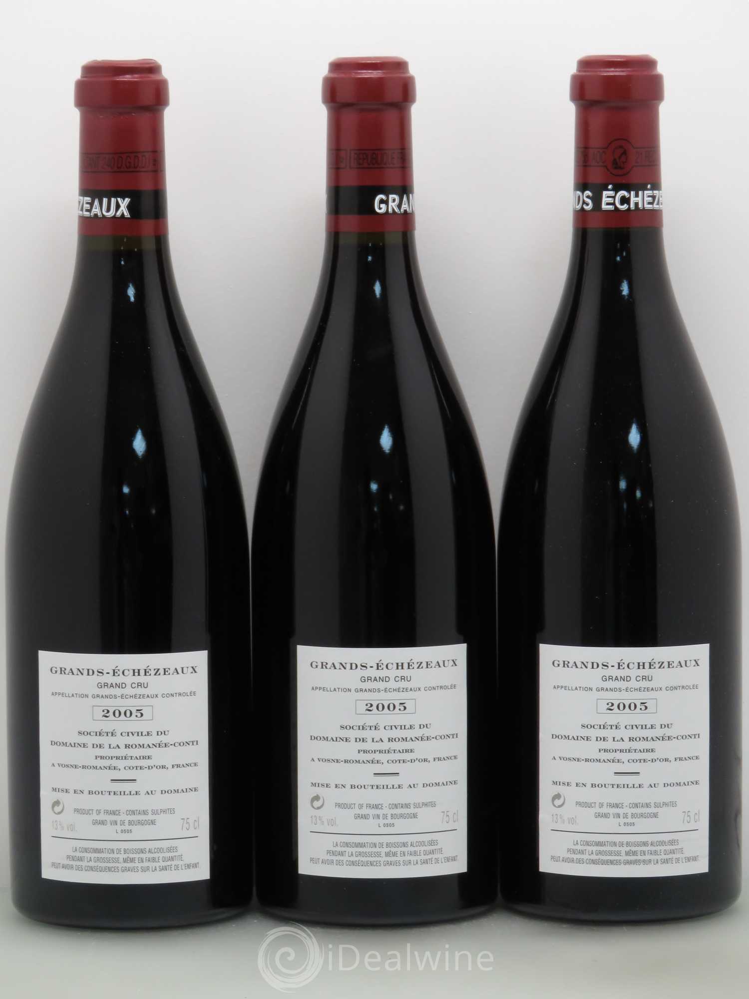 Bourgogne Assortiment 2005 du Domaine de la Romanée-Conti (1 Romanée-Conti, 1 Richebourg, 3 Grands-Echézeaux, 3 Echézeaux) 2005 - Posten von 8 Flaschen - 4