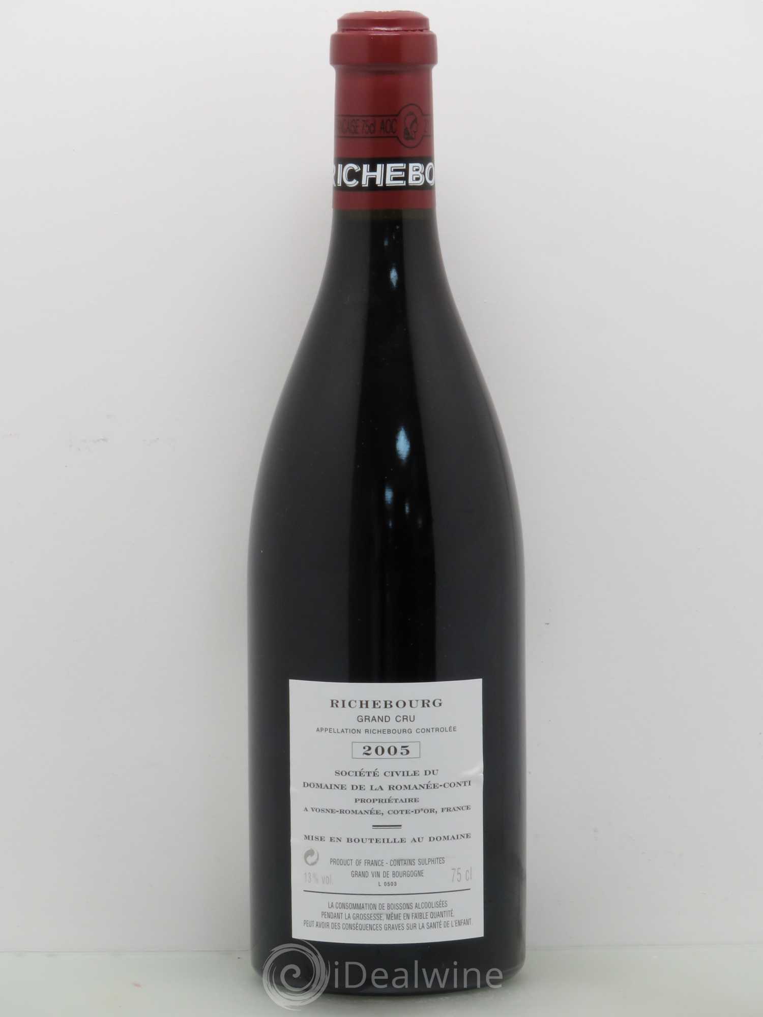 Bourgogne Assortiment 2005 du Domaine de la Romanée-Conti (1 Romanée-Conti, 1 Richebourg, 3 Grands-Echézeaux, 3 Echézeaux) 2005 - Posten von 8 Flaschen - 6