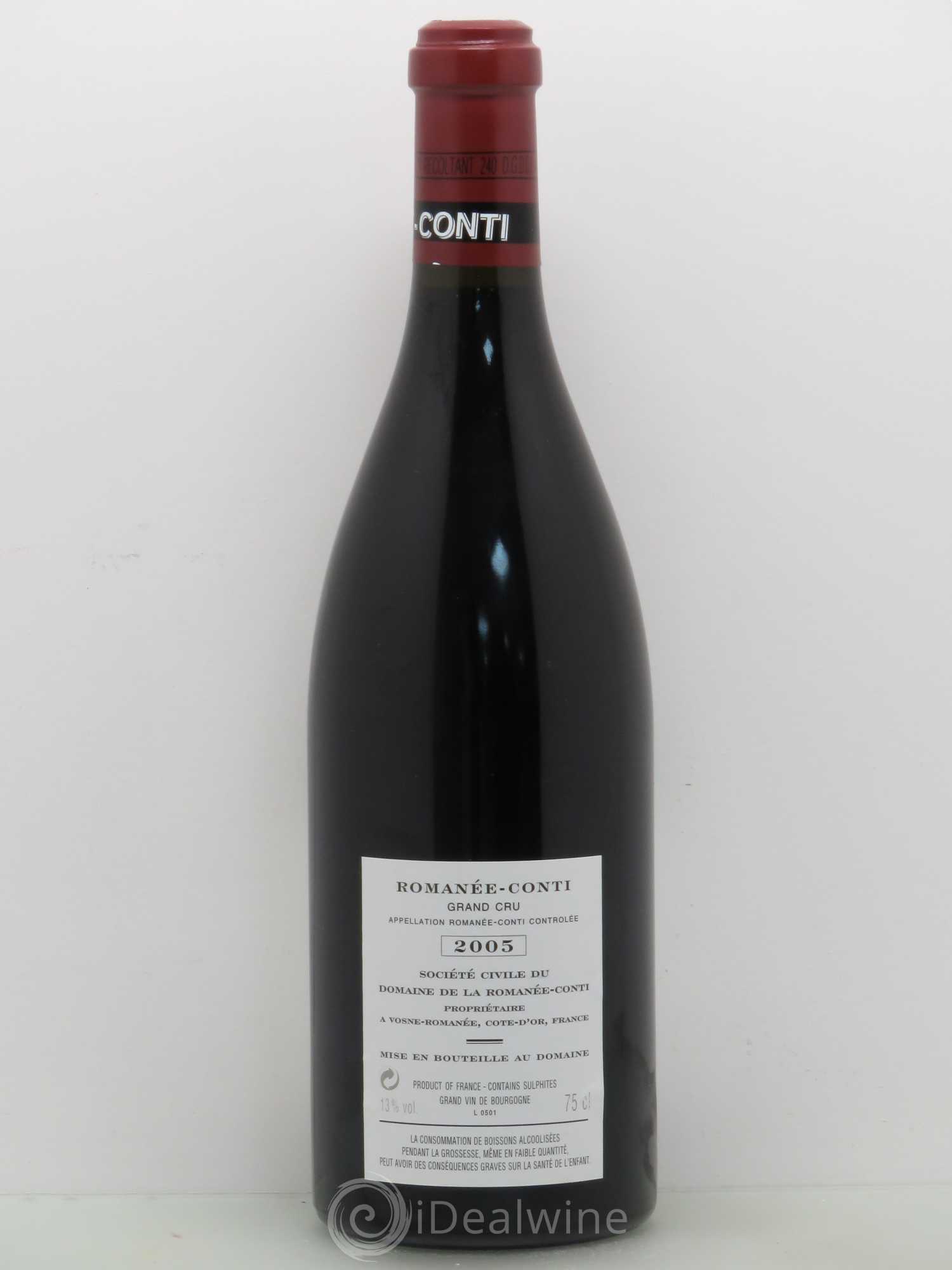 Bourgogne Assortiment 2005 du Domaine de la Romanée-Conti (1 Romanée-Conti, 1 Richebourg, 3 Grands-Echézeaux, 3 Echézeaux) 2005 - Posten von 8 Flaschen - 8