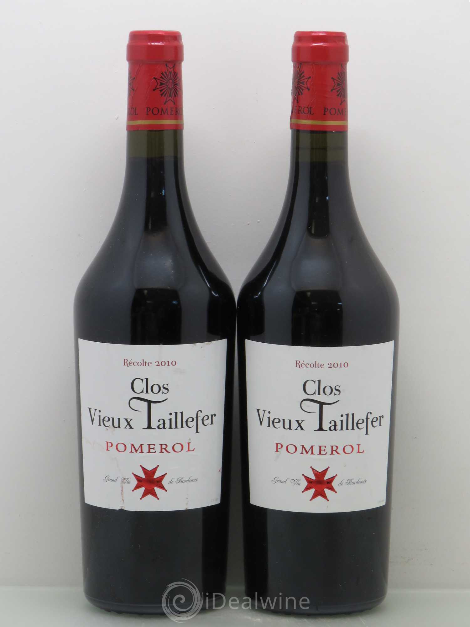 Bordeaux Clos Vieux Taillefer Pomerol 2010 - Posten von 2 Flaschen - 0