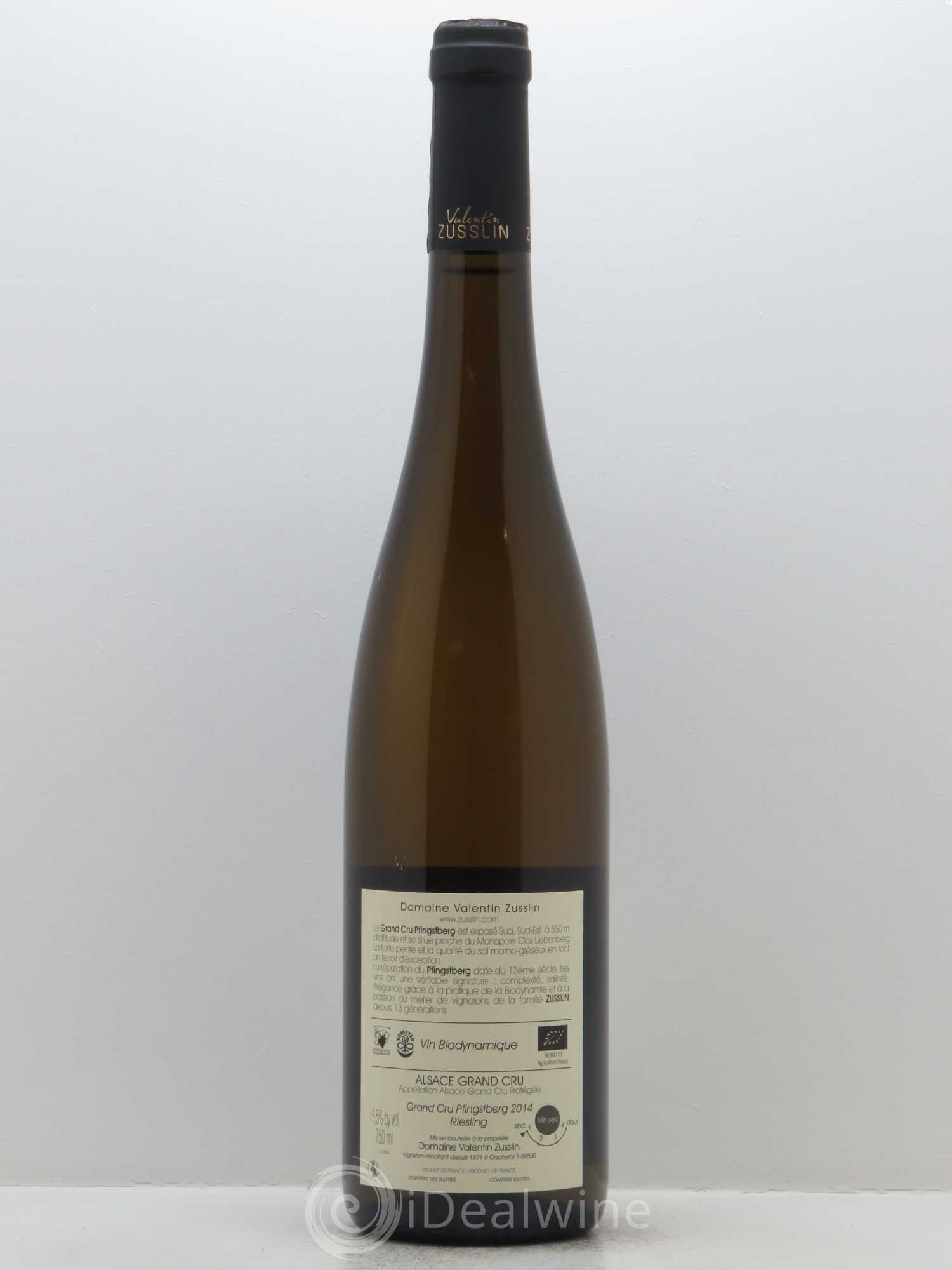 Alsace Riesling Grand Cru Pfingstberg Valentin Zusslin (Domaine) 2014 - Lot de 1 bouteille - 1